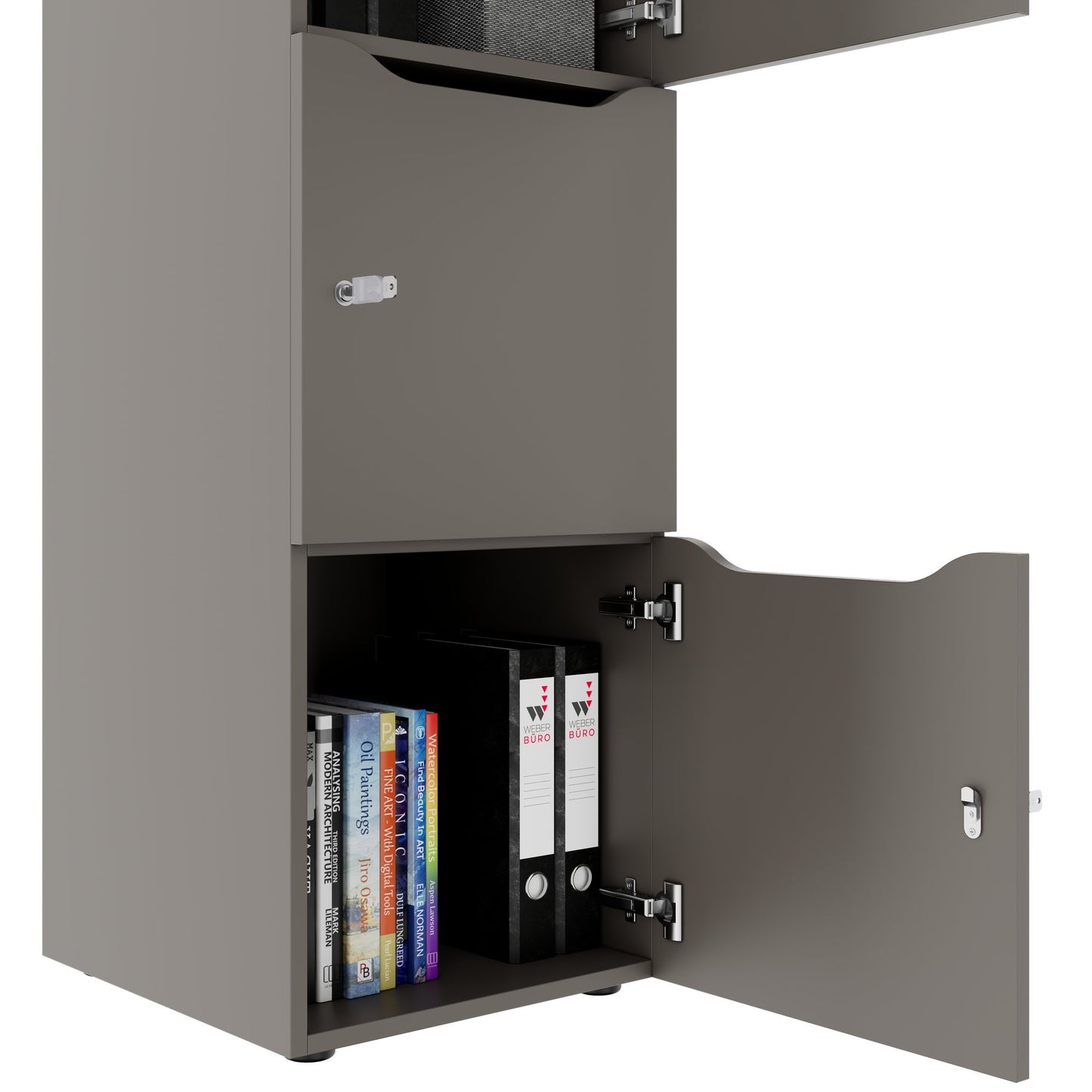 Armadietto CHOICE | 450 x 1370 mm, 2 o 3 scomparti, grigio cubanite