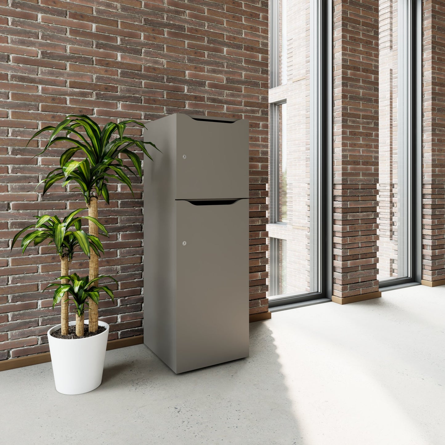 Armadietto CHOICE | 450 x 1370 mm, 2 o 3 scomparti, grigio cubanite