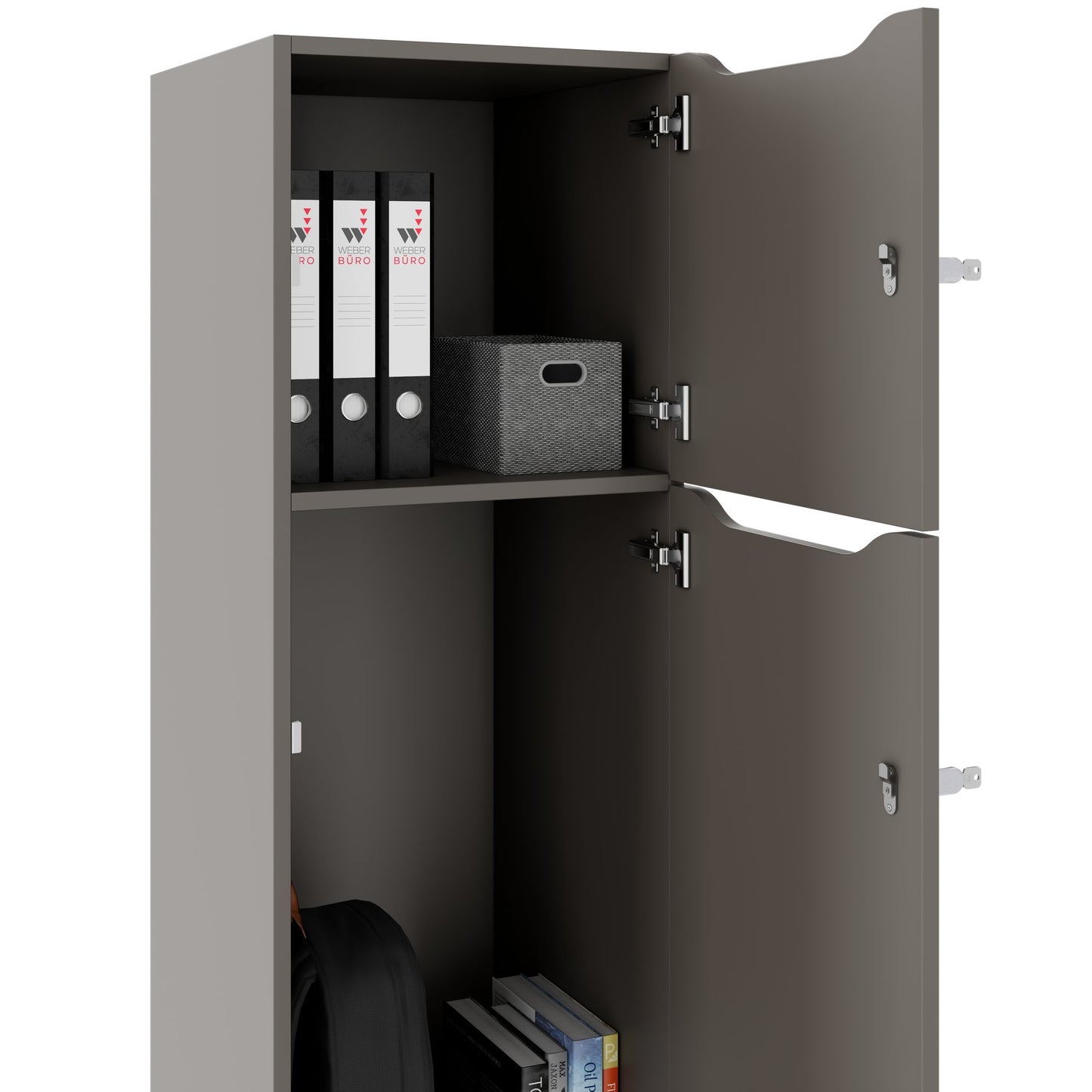Armadietto CHOICE | 450 x 1370 mm, 2 o 3 scomparti, grigio cubanite