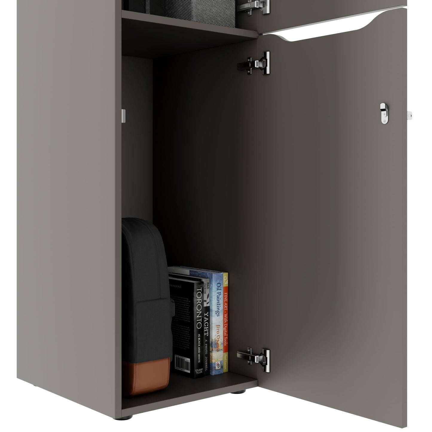 Armadietto CHOICE | 450 x 1370 mm, 2 o 3 scomparti, grigio cubanite