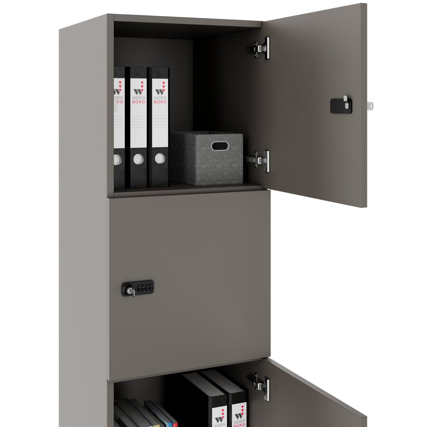 Armadietto CHOICE | 450 x 1370 mm, 2 o 3 scomparti, grigio cubanite