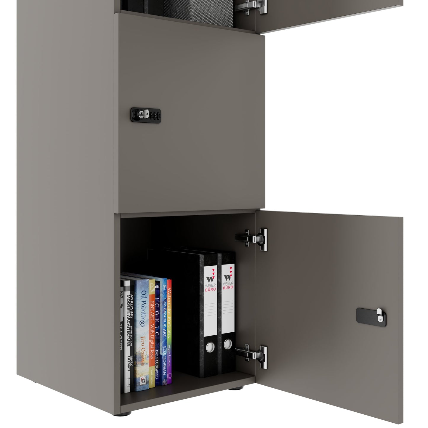 Armadietto CHOICE | 450 x 1370 mm, 2 o 3 scomparti, grigio cubanite