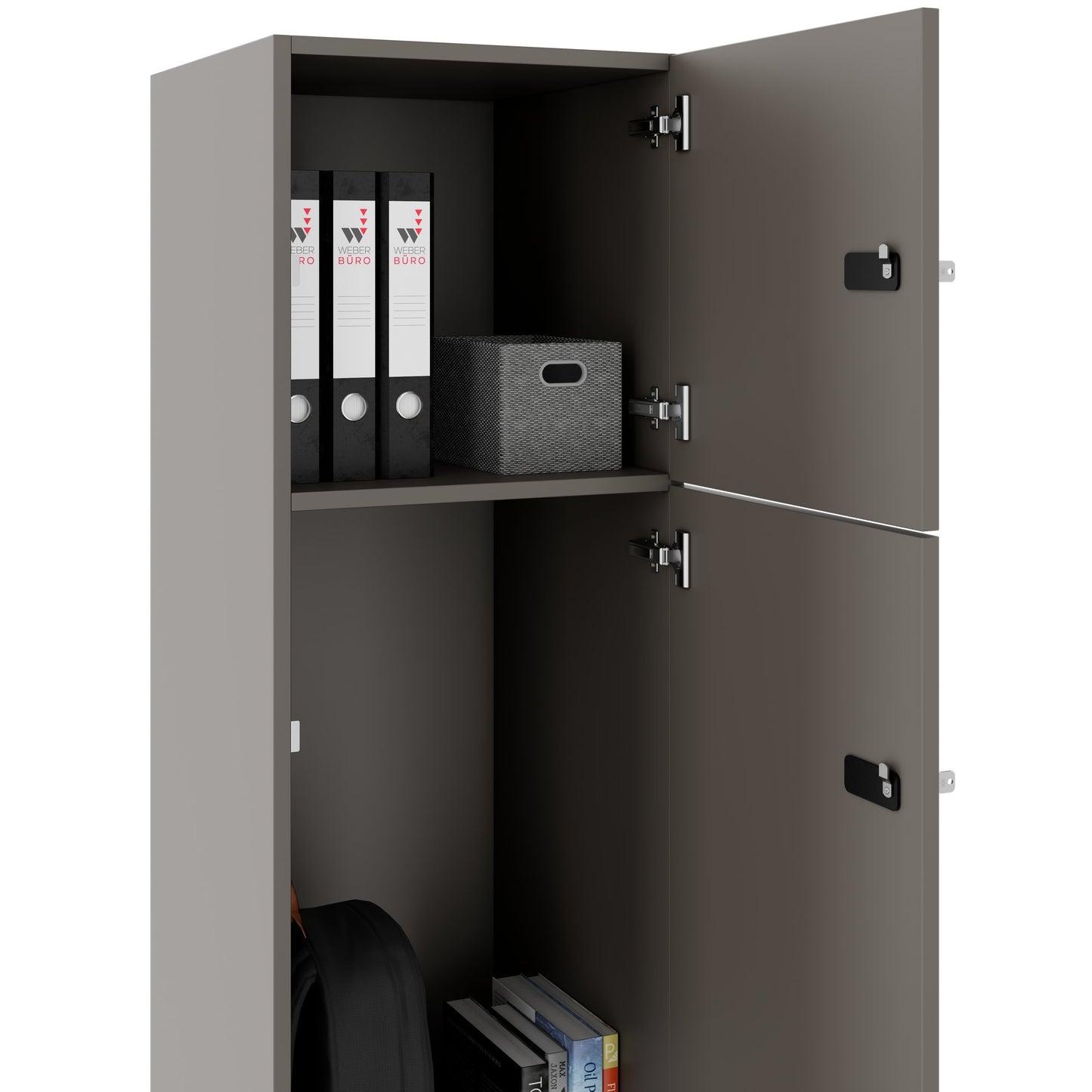 Armadietto CHOICE | 450 x 1370 mm, 2 o 3 scomparti, grigio cubanite