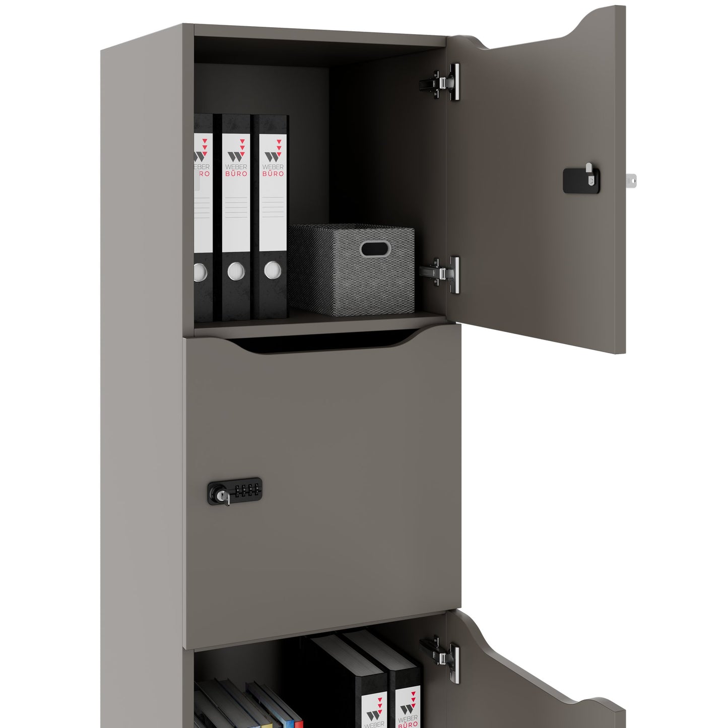 Armadietto CHOICE | 450 x 1370 mm, 2 o 3 scomparti, grigio cubanite