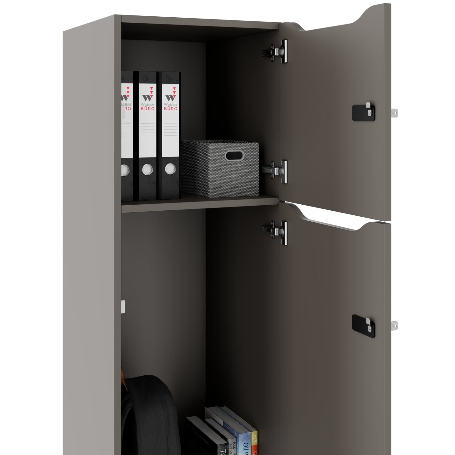 Armadietto CHOICE | 450 x 1370 mm, 2 o 3 scomparti, grigio cubanite