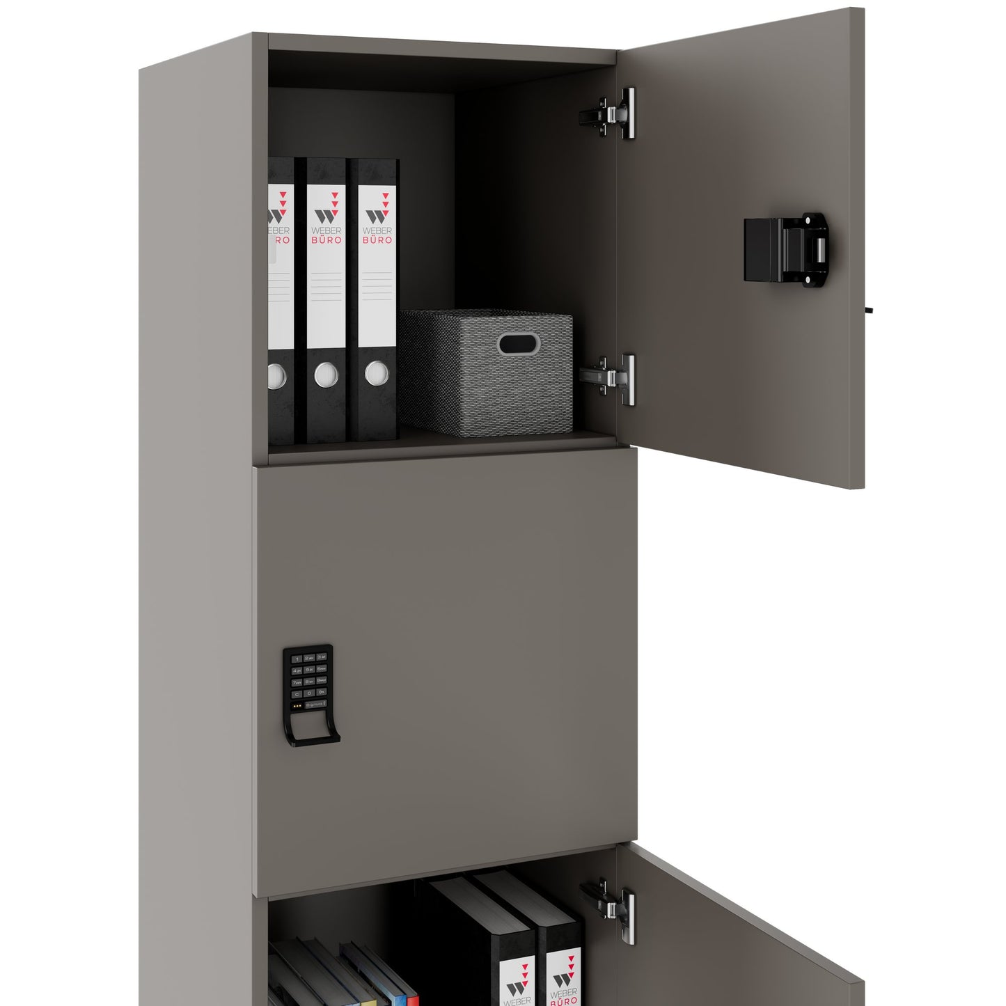 Armadietto CHOICE | 450 x 1370 mm, 2 o 3 scomparti, grigio cubanite