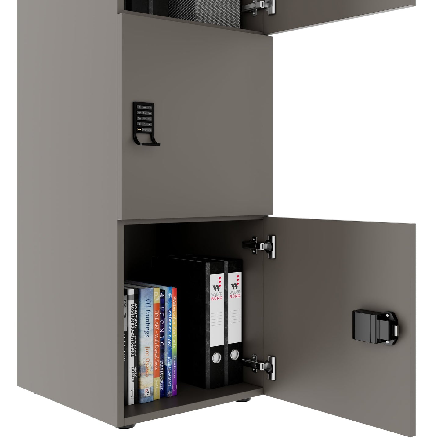 Armadietto CHOICE | 450 x 1370 mm, 2 o 3 scomparti, grigio cubanite