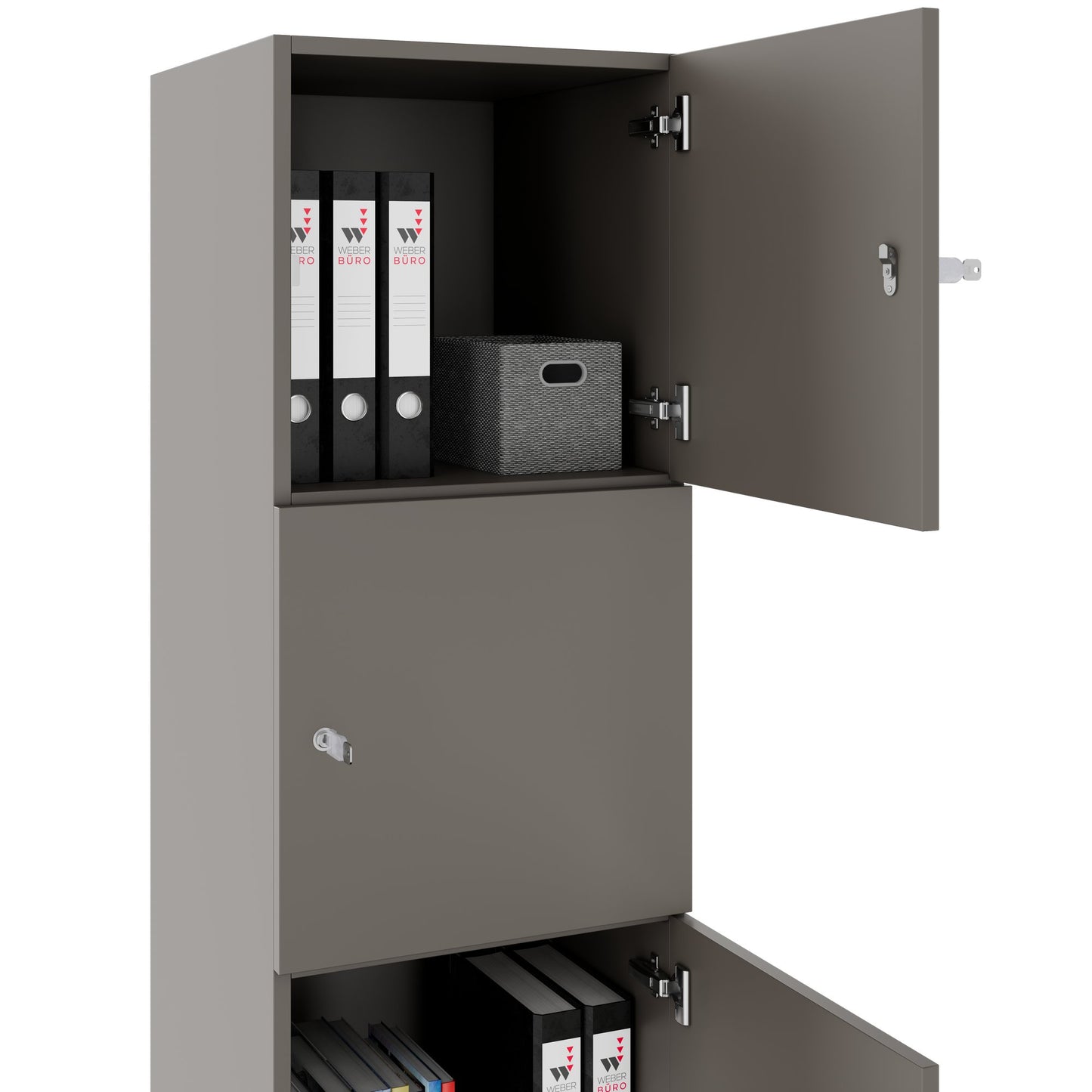 Armadietto CHOICE | 450 x 1370 mm, 2 o 3 scomparti, grigio cubanite