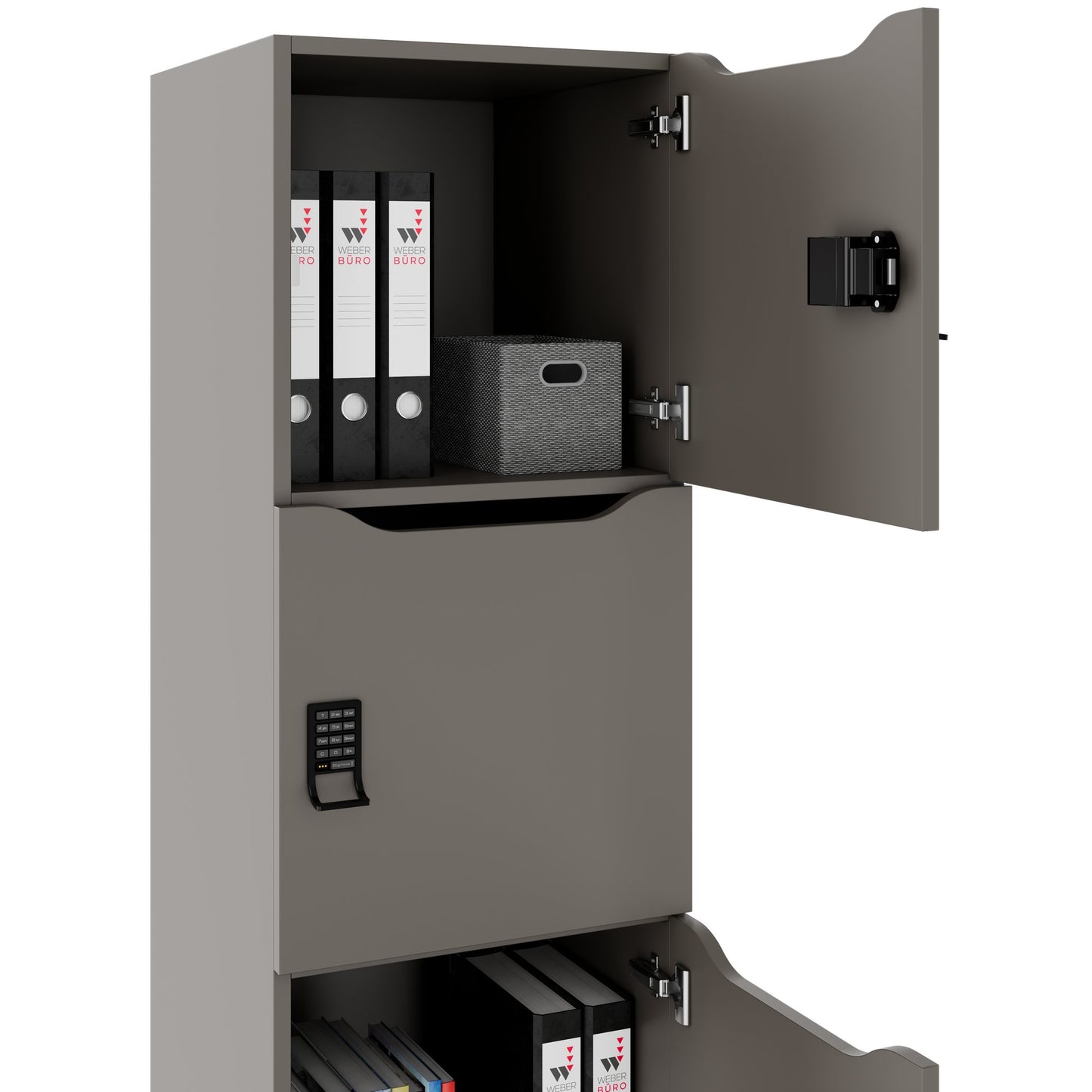 Armadietto CHOICE | 450 x 1370 mm, 2 o 3 scomparti, grigio cubanite