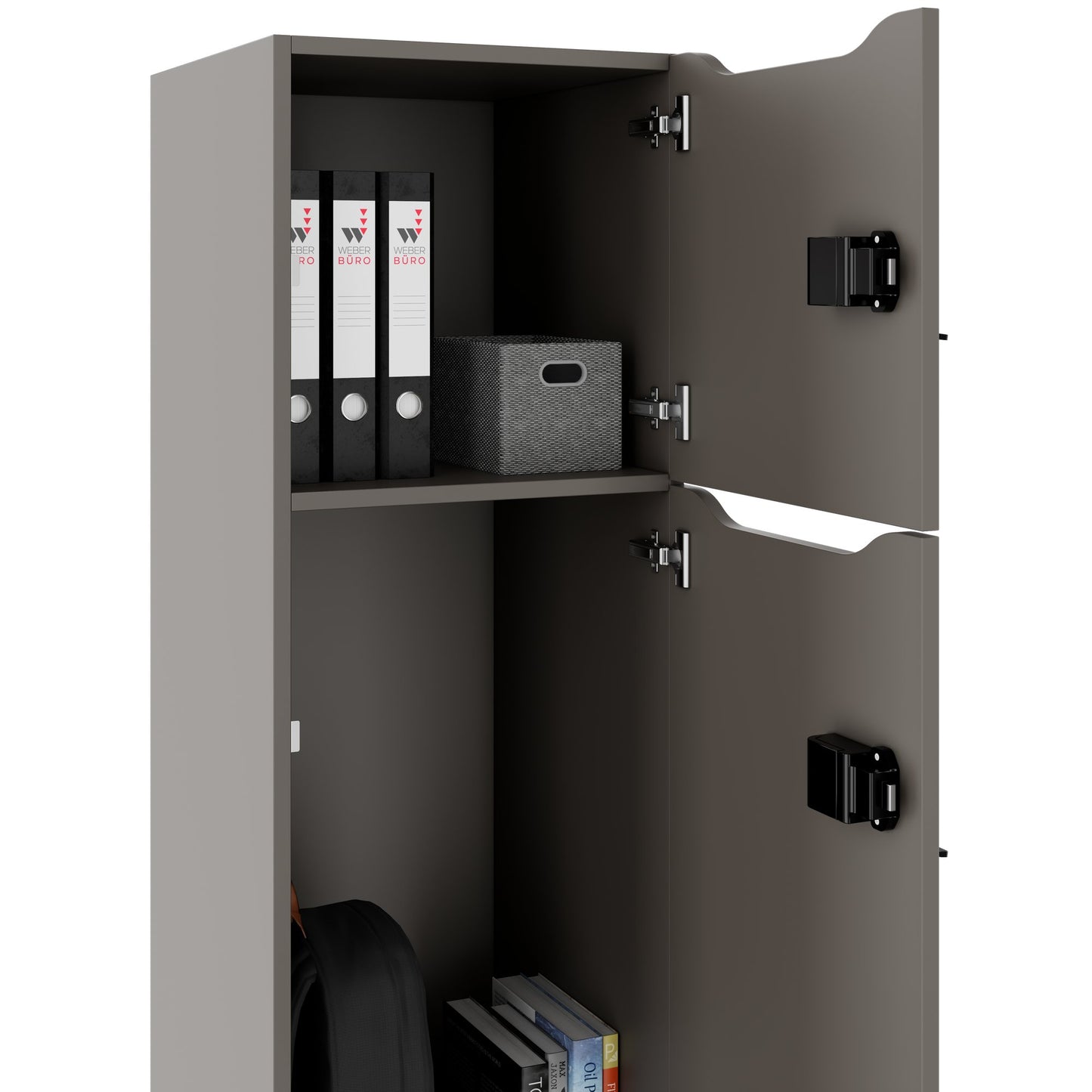 Armadietto CHOICE | 450 x 1370 mm, 2 o 3 scomparti, grigio cubanite