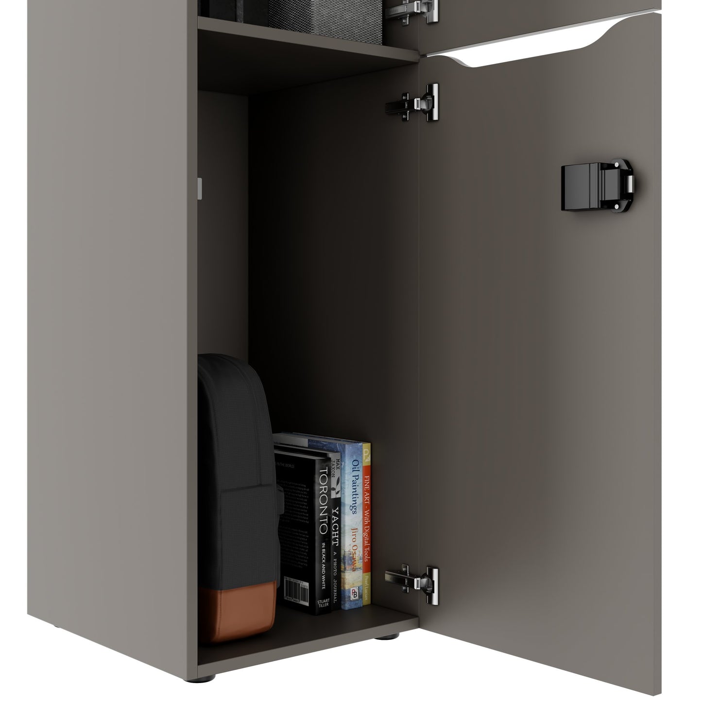 Armadietto CHOICE | 450 x 1370 mm, 2 o 3 scomparti, grigio cubanite