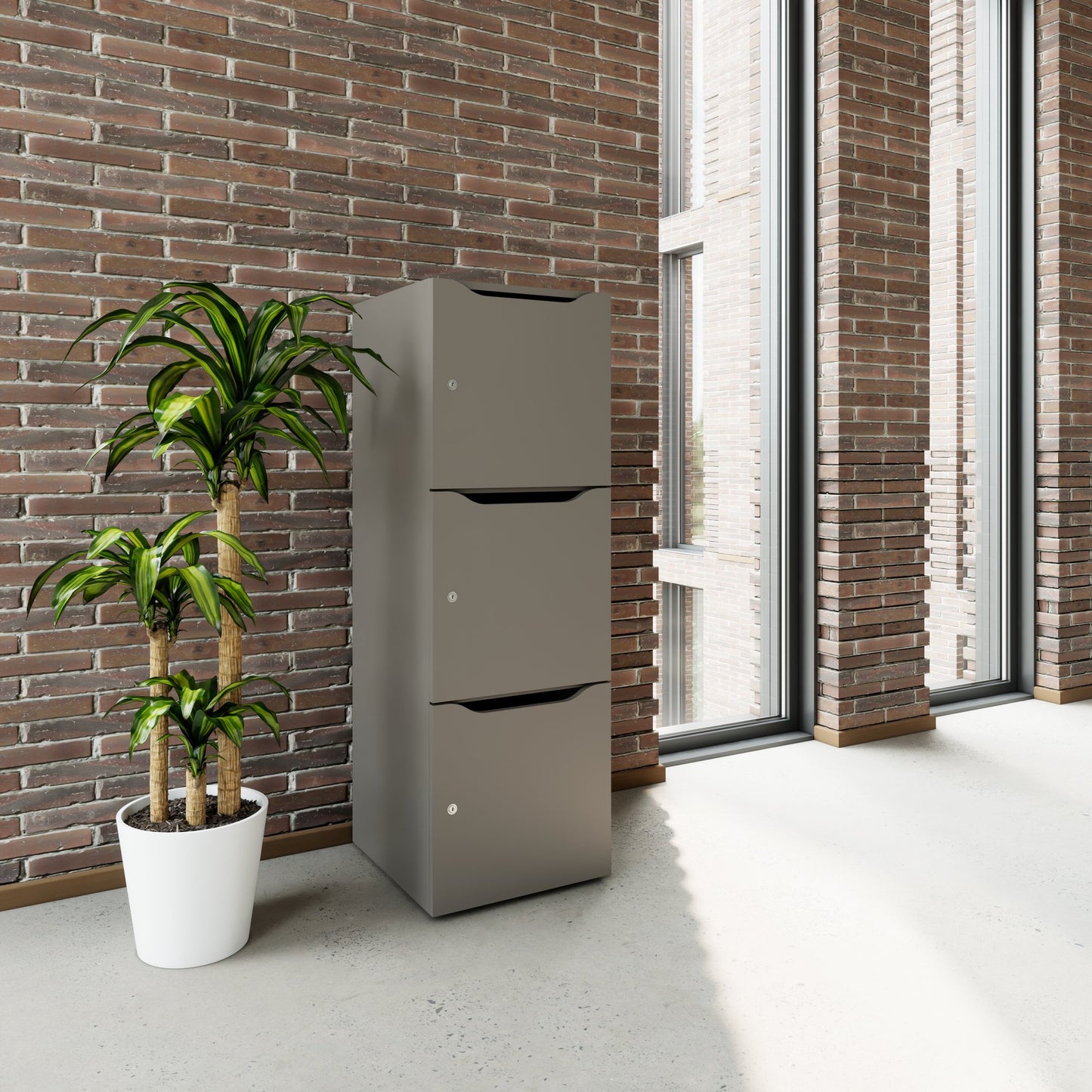 Armadietto CHOICE | 450 x 1370 mm, 2 o 3 scomparti, grigio cubanite