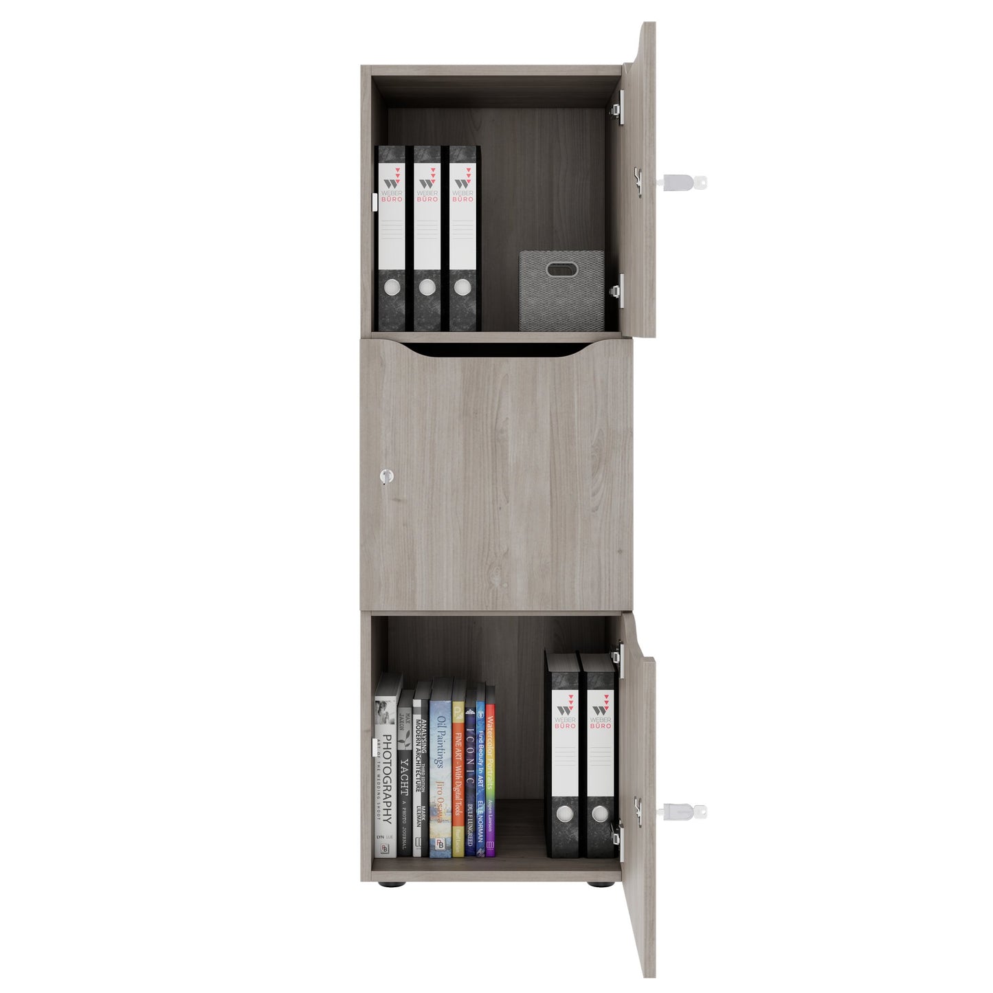 Armoire CHOICE | 450 x 1370 mm, 2 ou 3 casiers, chêne nord gris