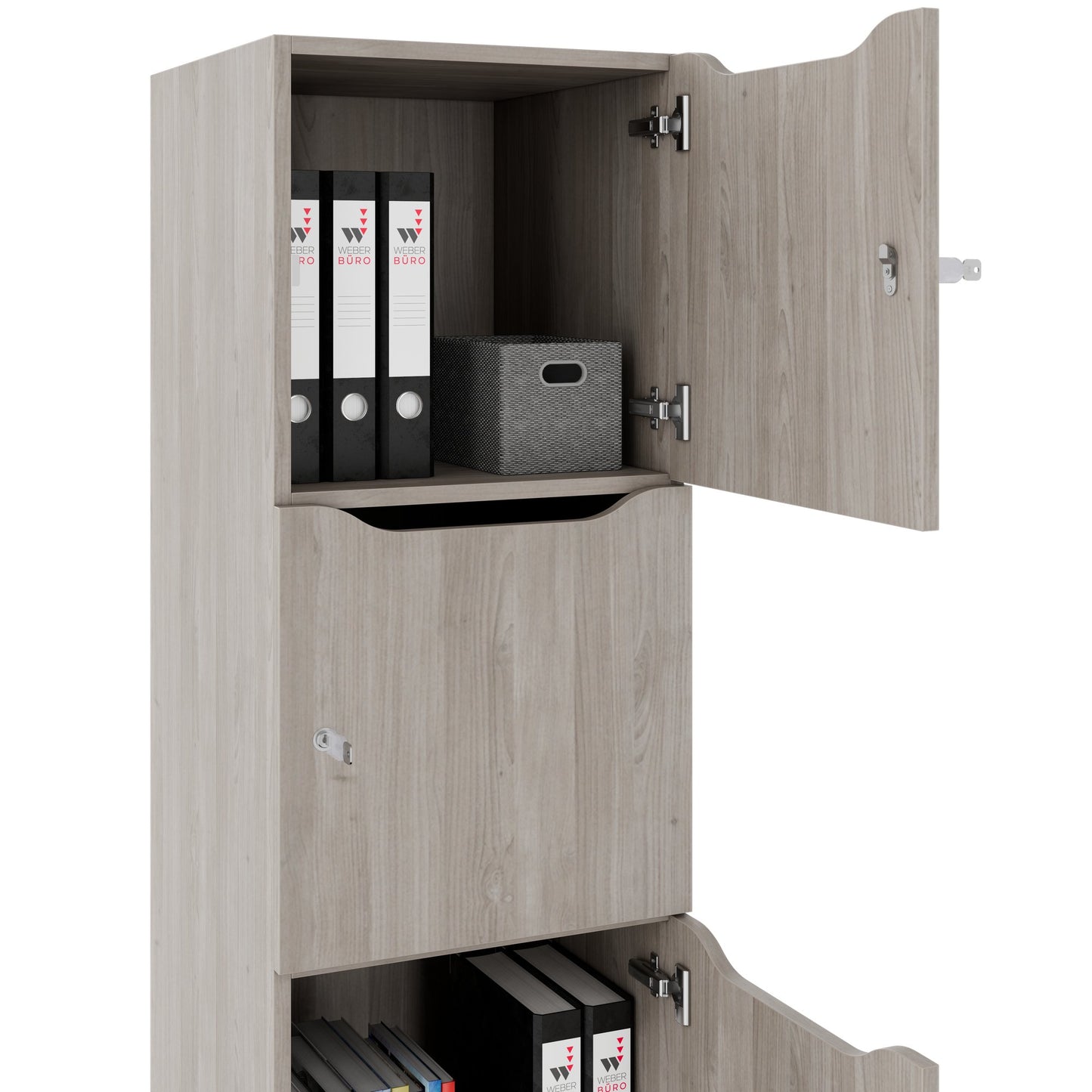 Armoire CHOICE | 450 x 1370 mm, 2 ou 3 casiers, chêne nord gris