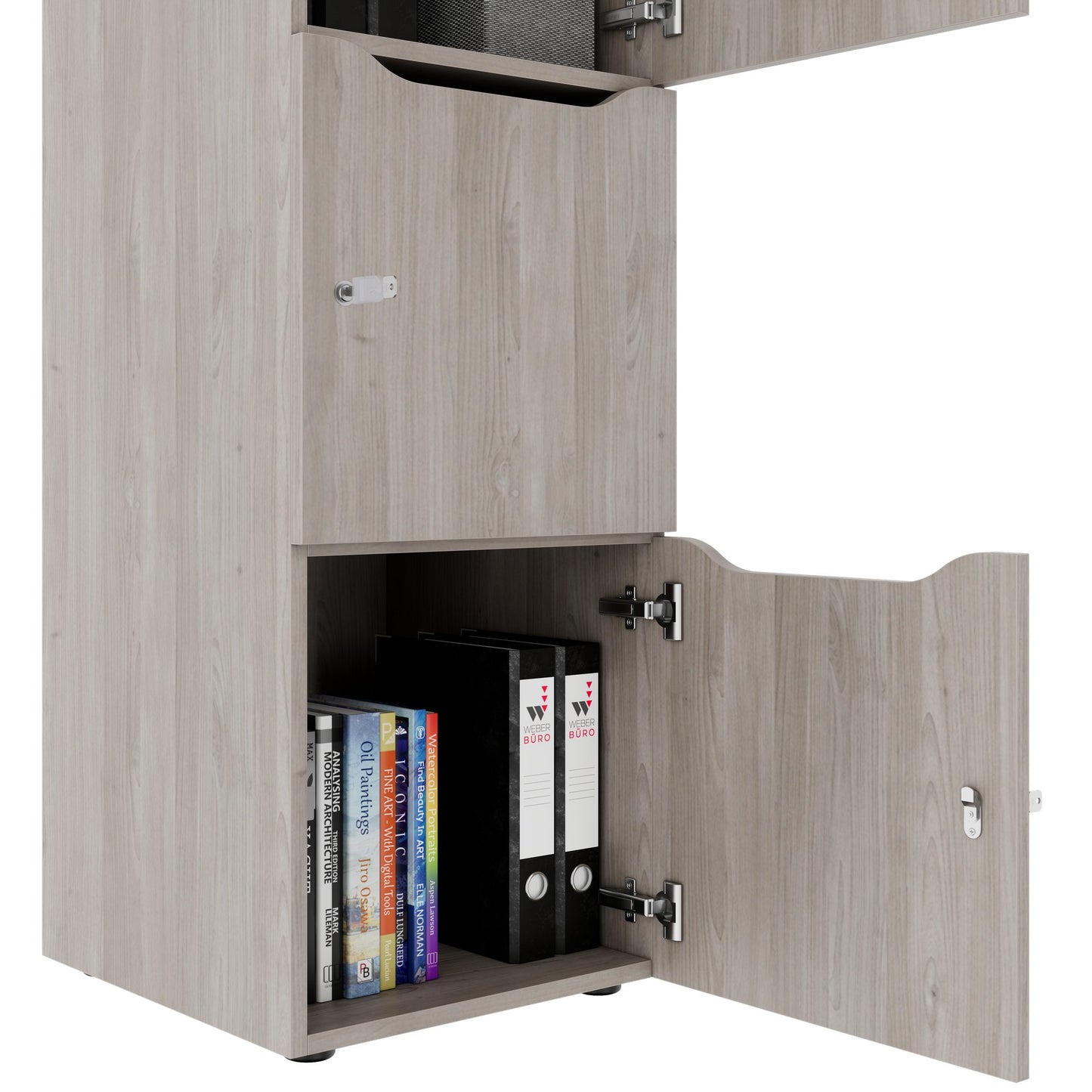 Armoire CHOICE | 450 x 1370 mm, 2 ou 3 casiers, chêne nord gris