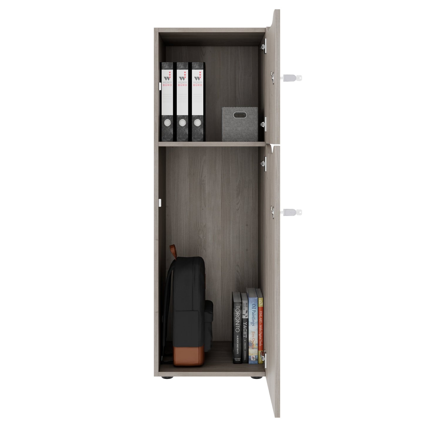 Armoire CHOICE | 450 x 1370 mm, 2 ou 3 casiers, chêne nord gris