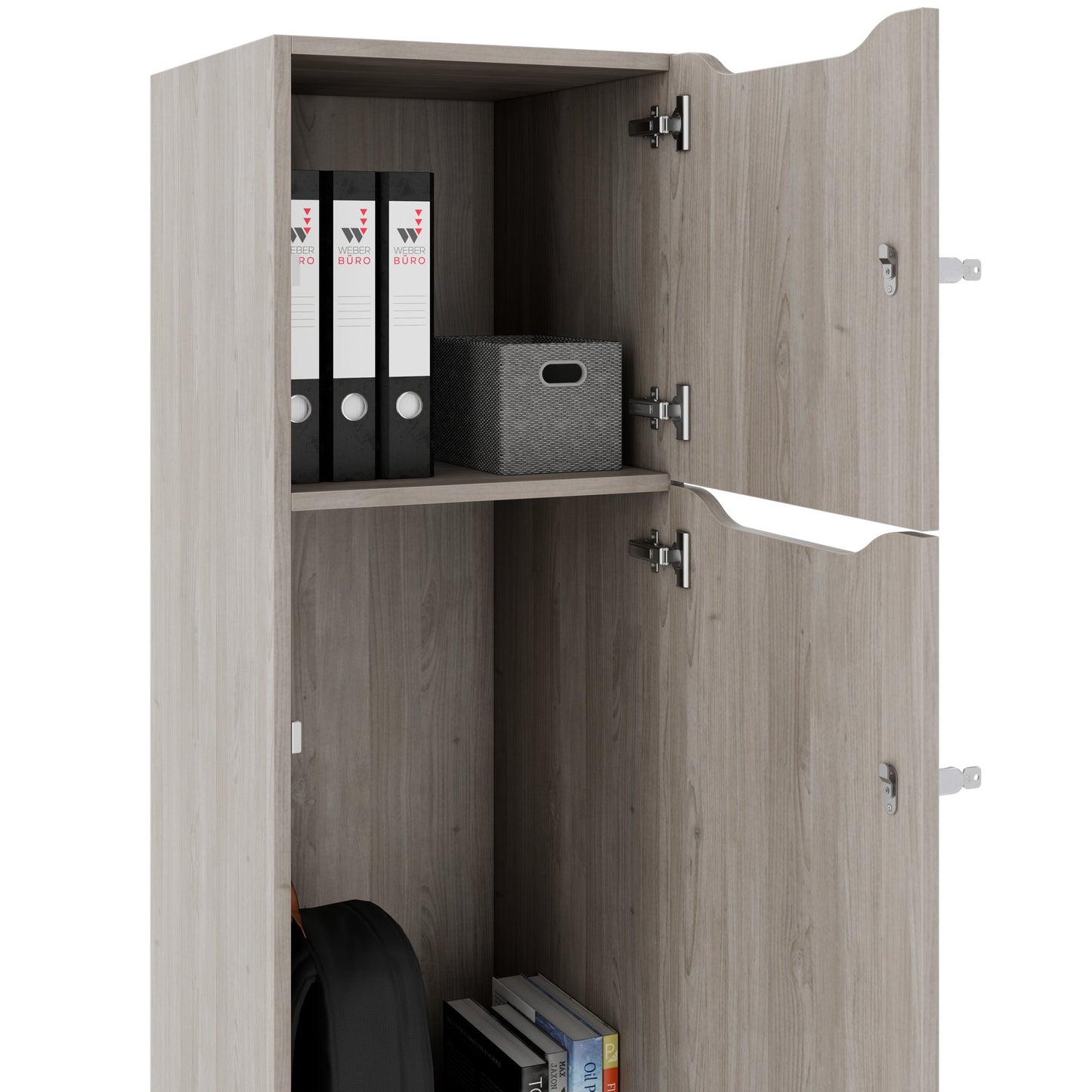 Armoire CHOICE | 450 x 1370 mm, 2 ou 3 casiers, chêne nord gris