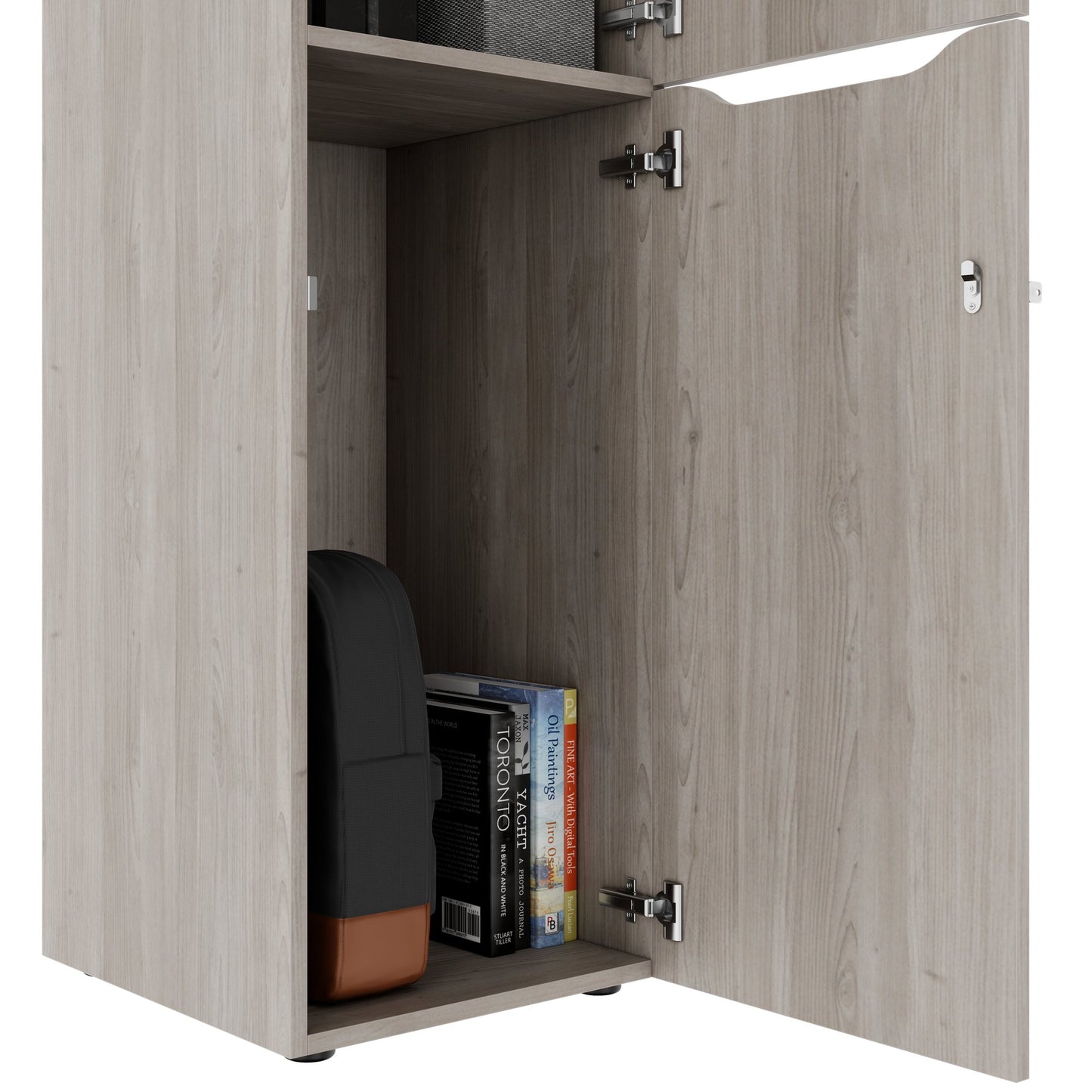 Armoire CHOICE | 450 x 1370 mm, 2 ou 3 casiers, chêne nord gris