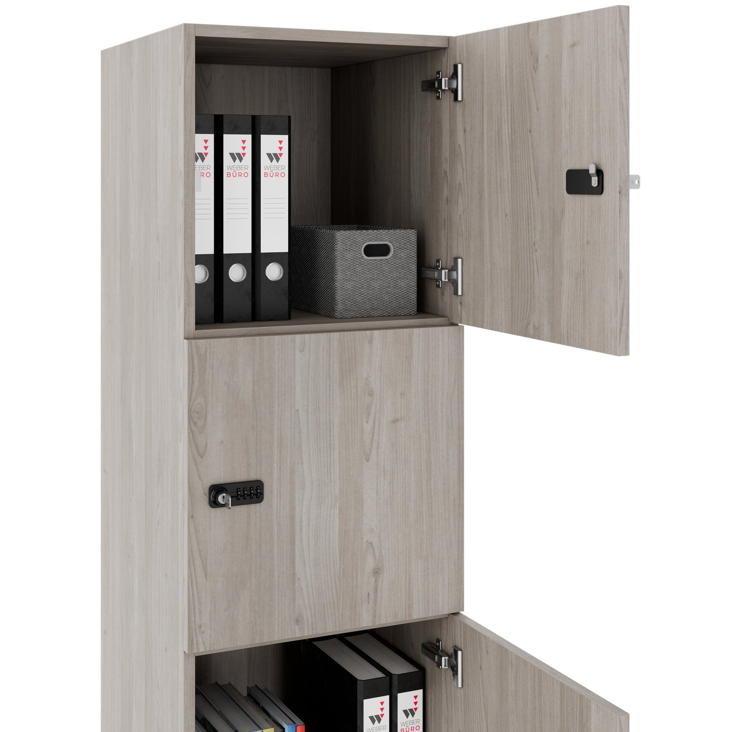 Armoire CHOICE | 450 x 1370 mm, 2 ou 3 casiers, chêne nord gris