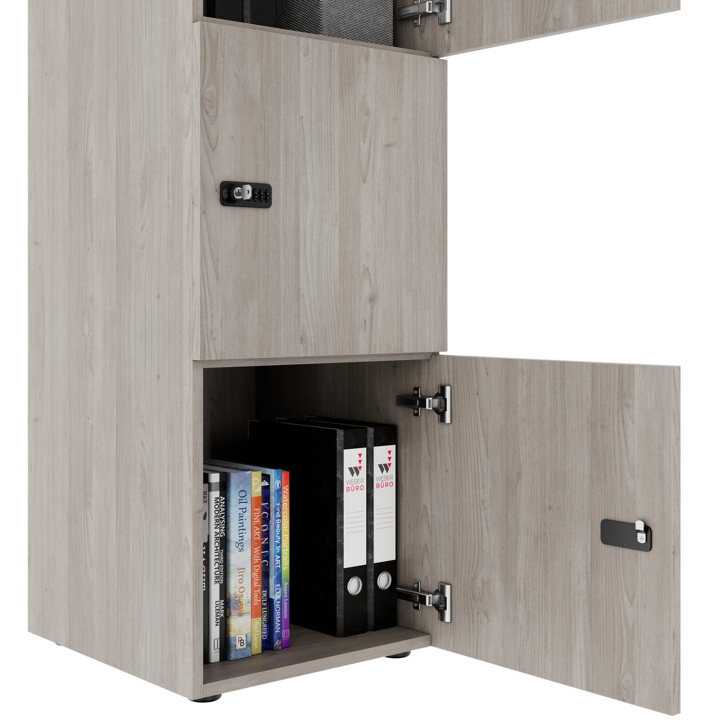 Armoire CHOICE | 450 x 1370 mm, 2 ou 3 casiers, chêne nord gris