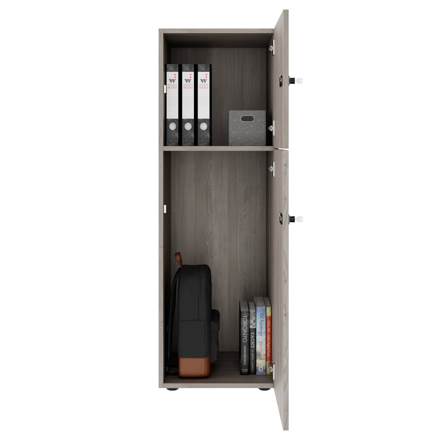 Armoire CHOICE | 450 x 1370 mm, 2 ou 3 casiers, chêne nord gris