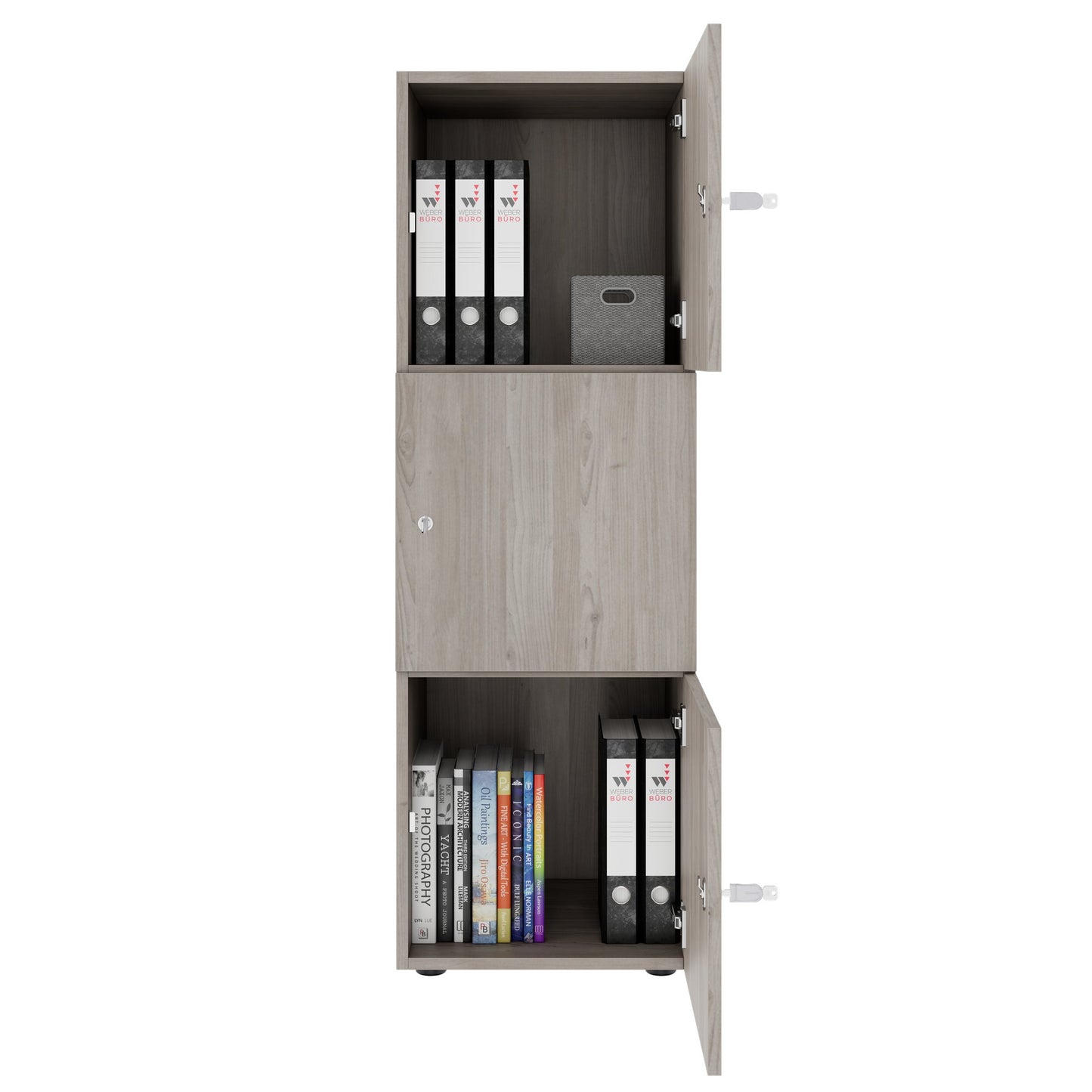 Armoire CHOICE | 450 x 1370 mm, 2 ou 3 casiers, chêne nord gris