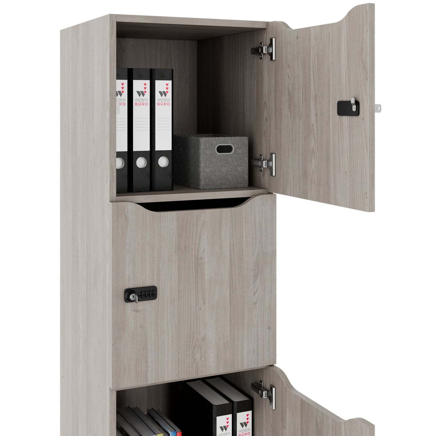 Armoire CHOICE | 450 x 1370 mm, 2 ou 3 casiers, chêne nord gris