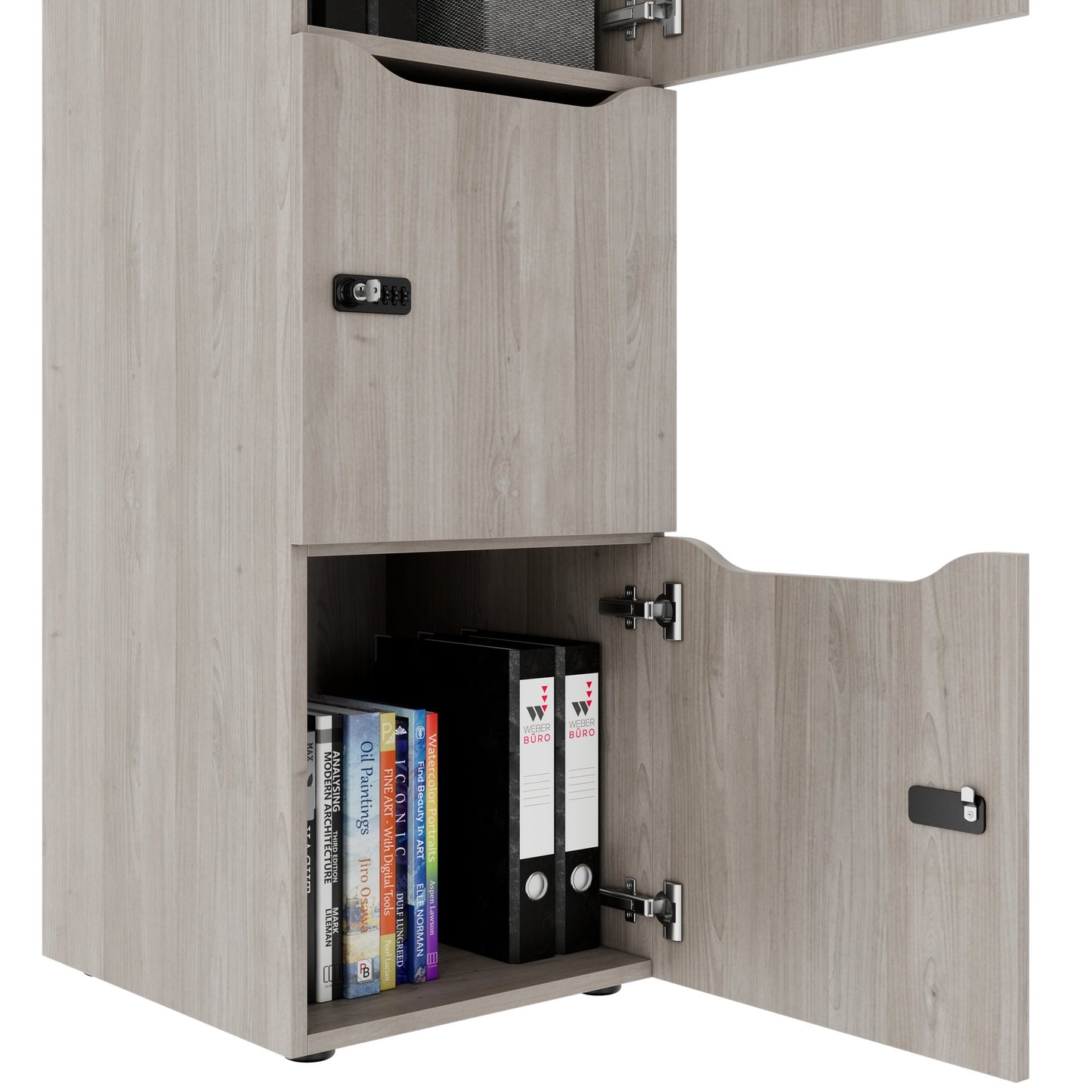 Armoire CHOICE | 450 x 1370 mm, 2 ou 3 casiers, chêne nord gris