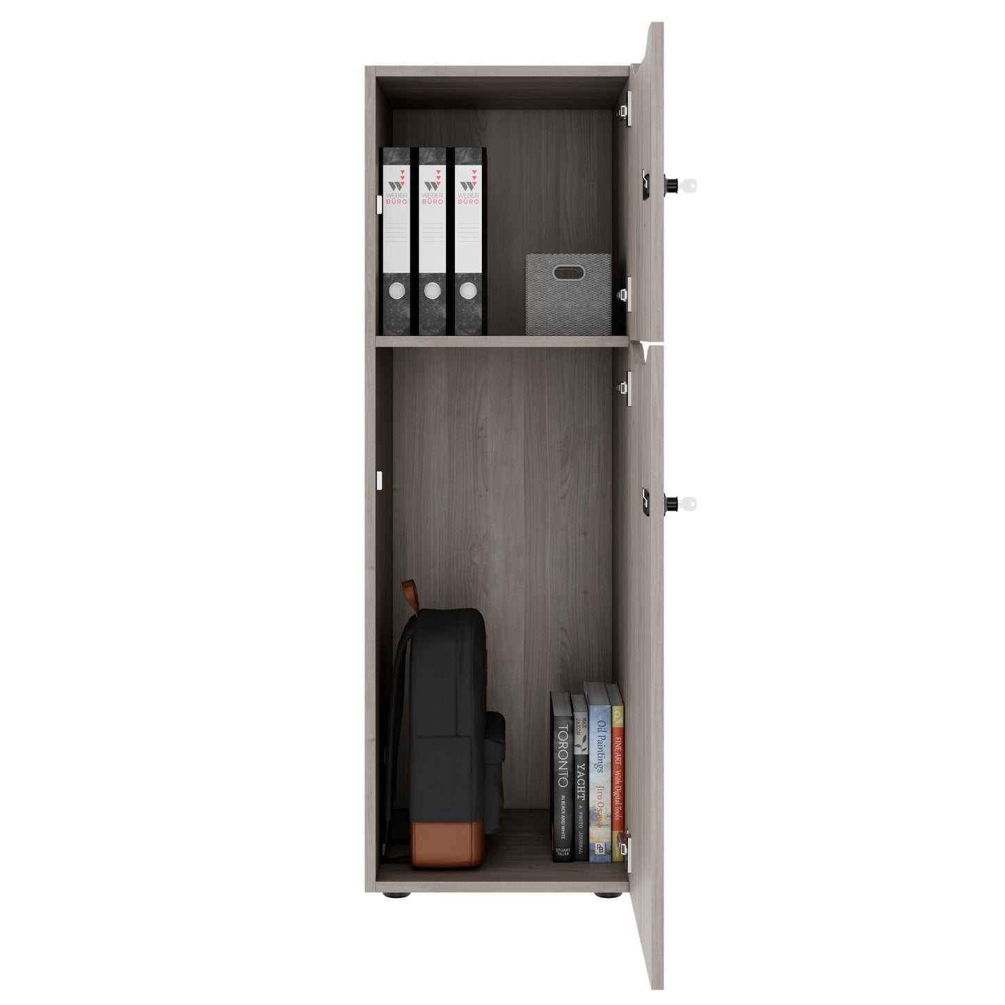 Armoire CHOICE | 450 x 1370 mm, 2 ou 3 casiers, chêne nord gris
