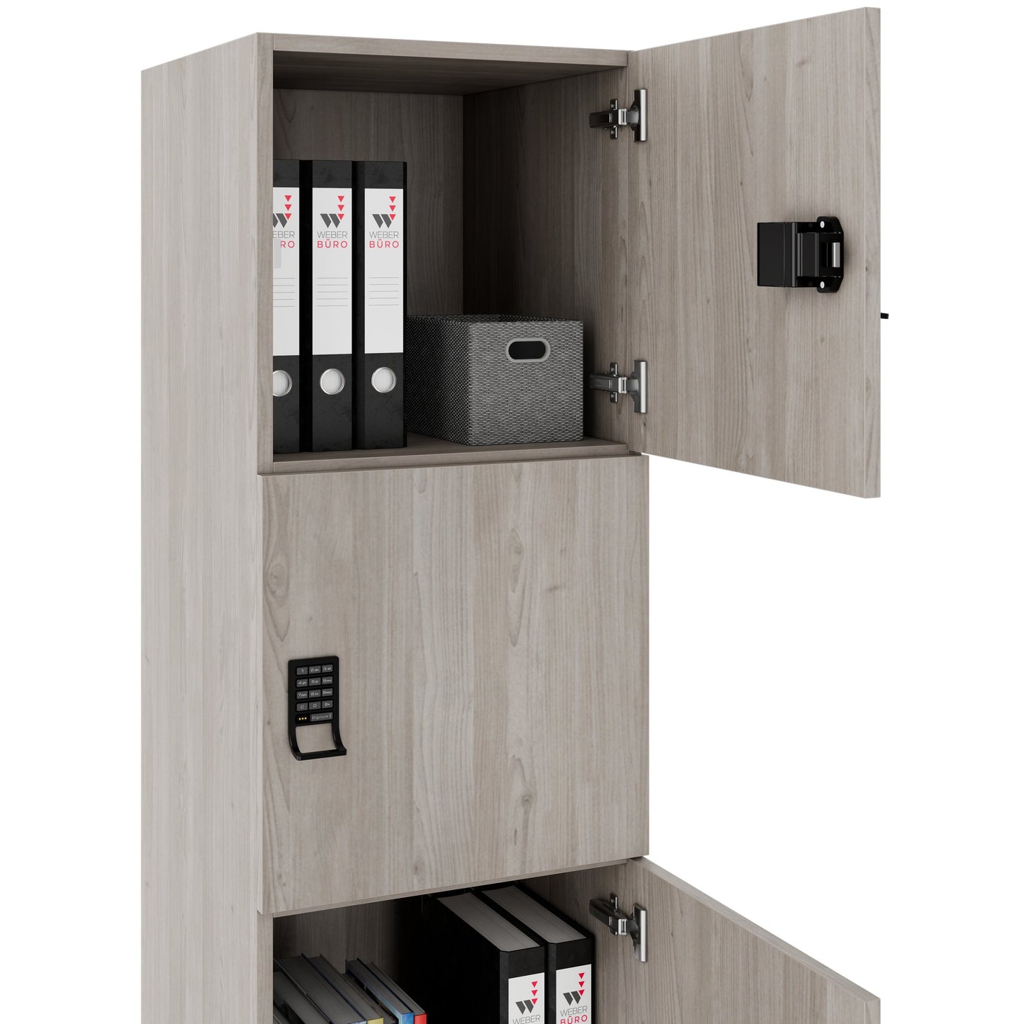 Armoire CHOICE | 450 x 1370 mm, 2 ou 3 casiers, chêne nord gris