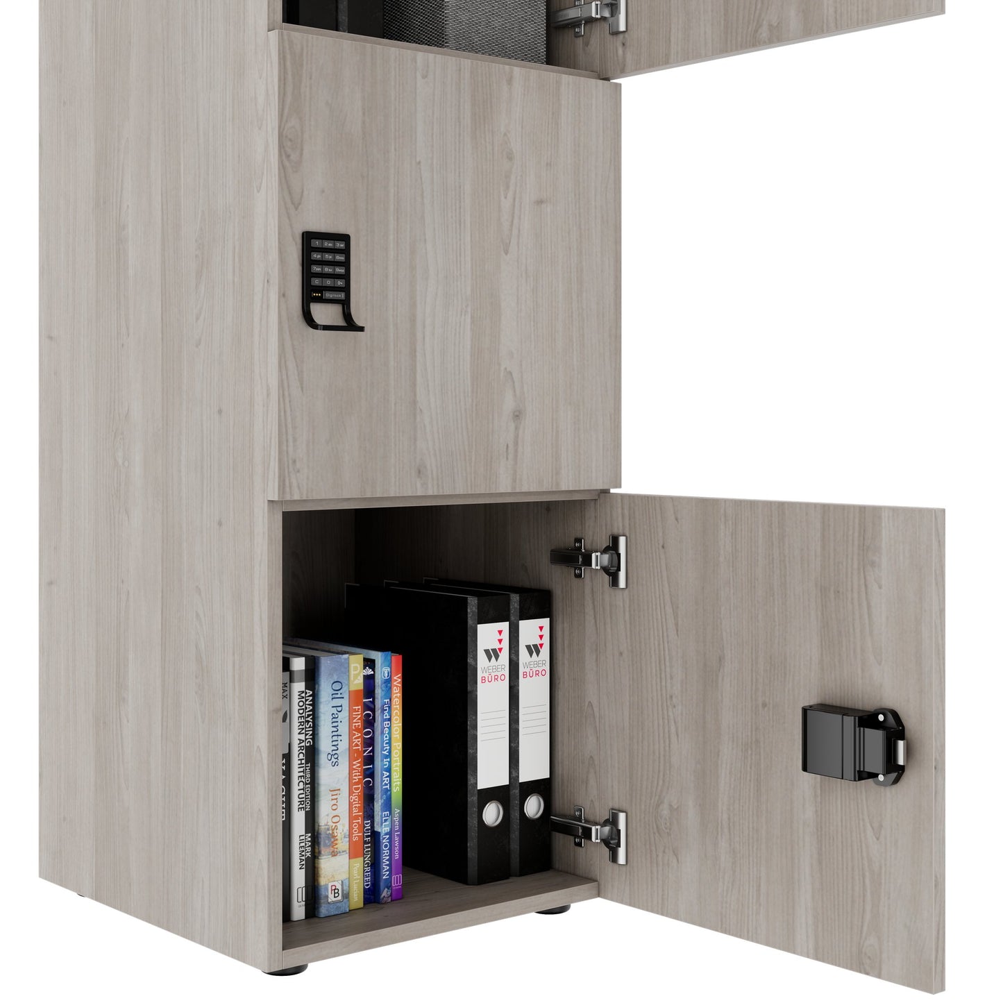 Armoire CHOICE | 450 x 1370 mm, 2 ou 3 casiers, chêne nord gris