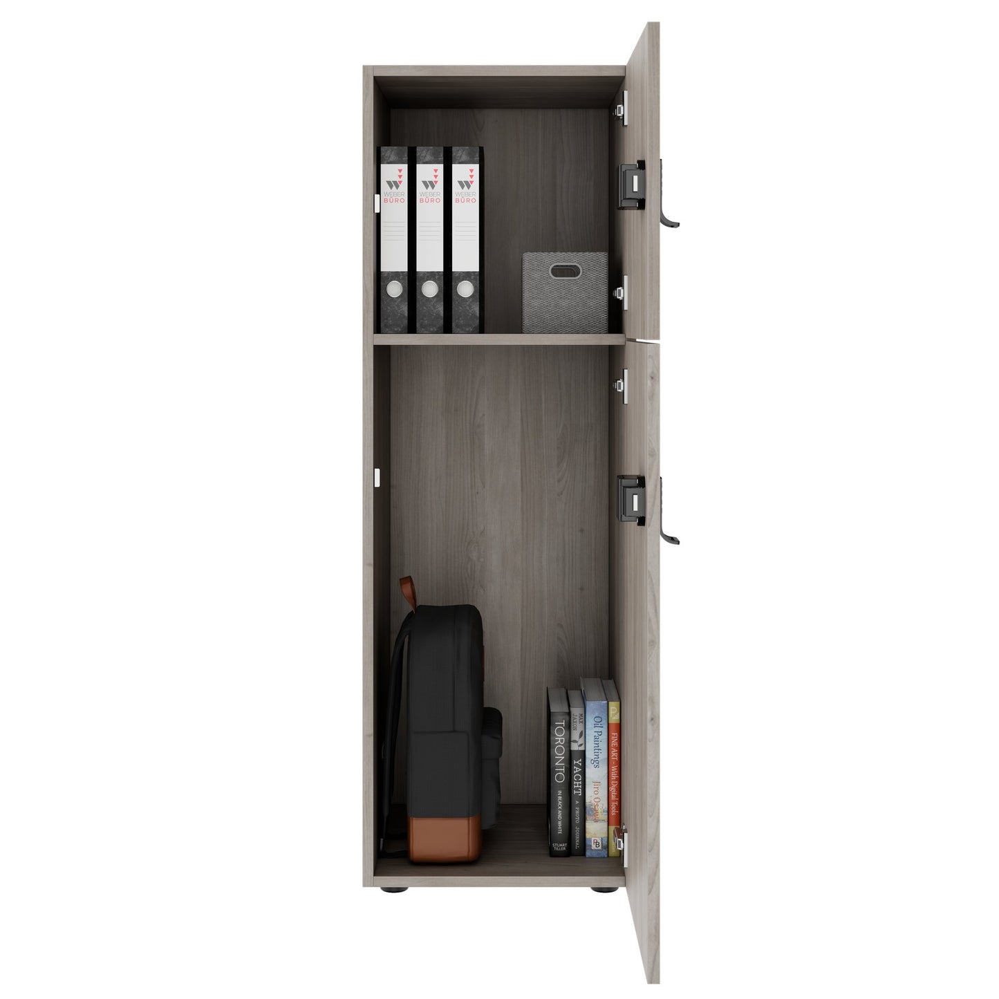 Armoire CHOICE | 450 x 1370 mm, 2 ou 3 casiers, chêne nord gris