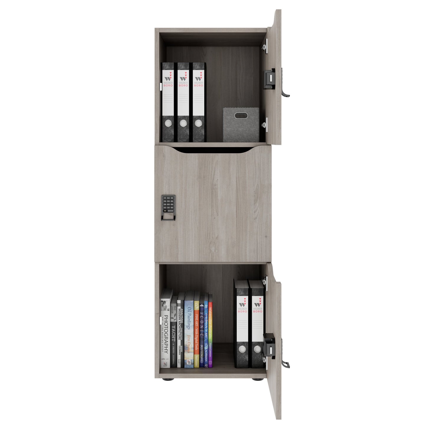 Armoire CHOICE | 450 x 1370 mm, 2 ou 3 casiers, chêne nord gris