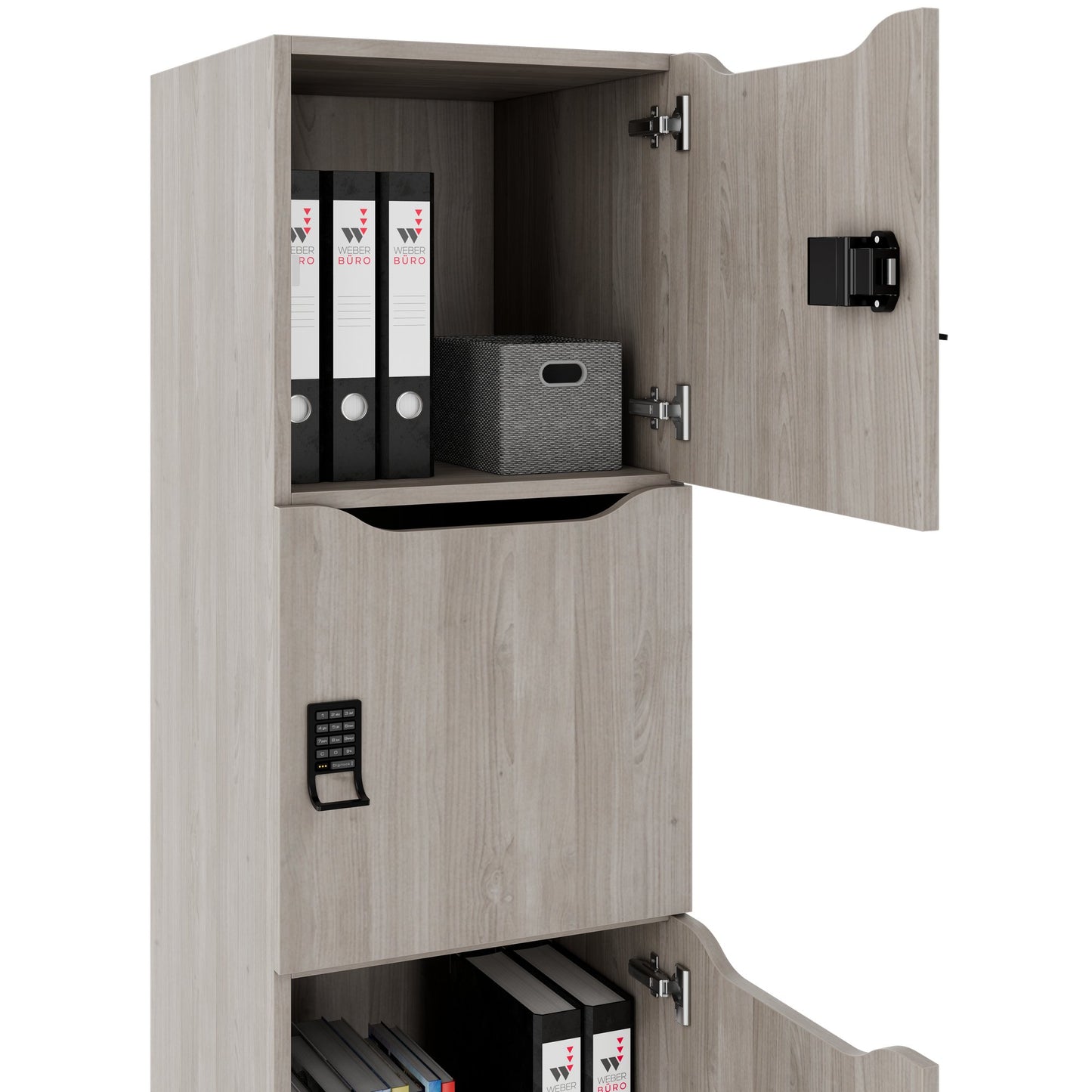 Armoire CHOICE | 450 x 1370 mm, 2 ou 3 casiers, chêne nord gris