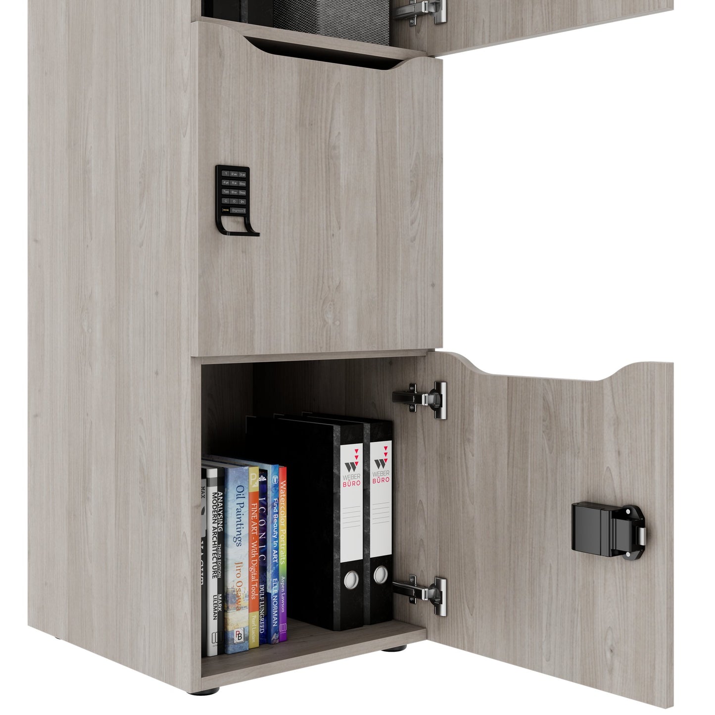 Armoire CHOICE | 450 x 1370 mm, 2 ou 3 casiers, chêne nord gris