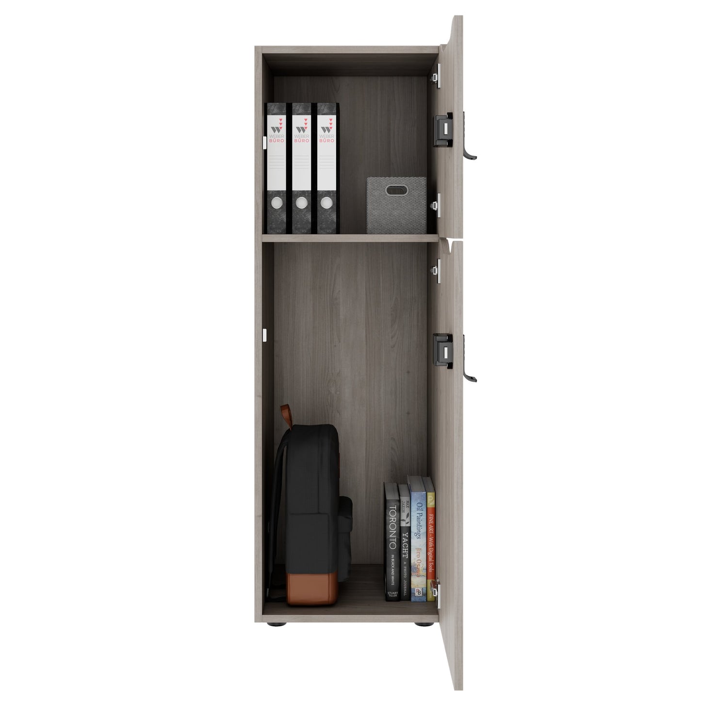 Armoire CHOICE | 450 x 1370 mm, 2 ou 3 casiers, chêne nord gris