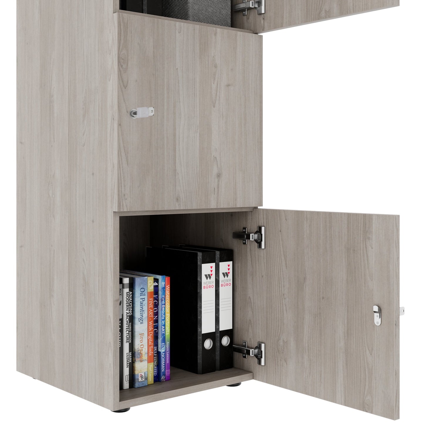 Armoire CHOICE | 450 x 1370 mm, 2 ou 3 casiers, chêne nord gris