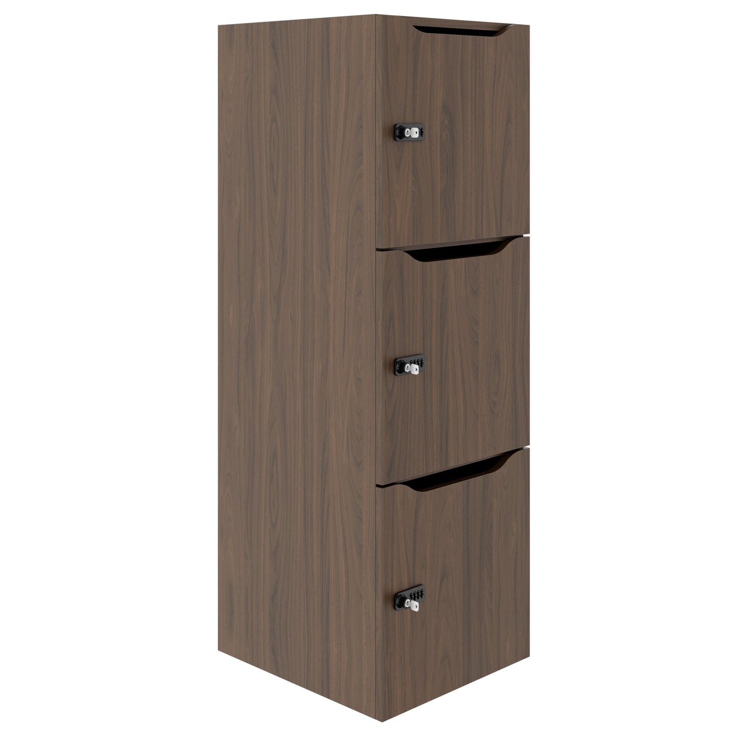 CHOICE Spind | 450 x 1370 mm, 2 oder 3 Schließfächer, Nussbaum