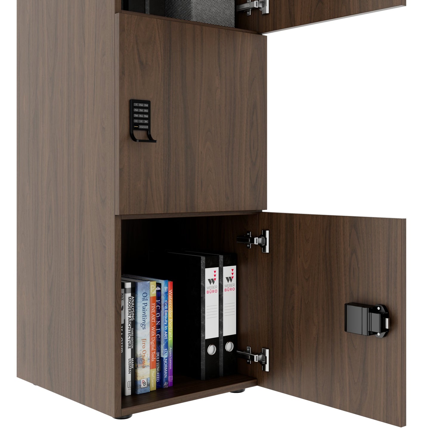 CHOICE Spind | 450 x 1370 mm, 2 oder 3 Schließfächer, Nussbaum