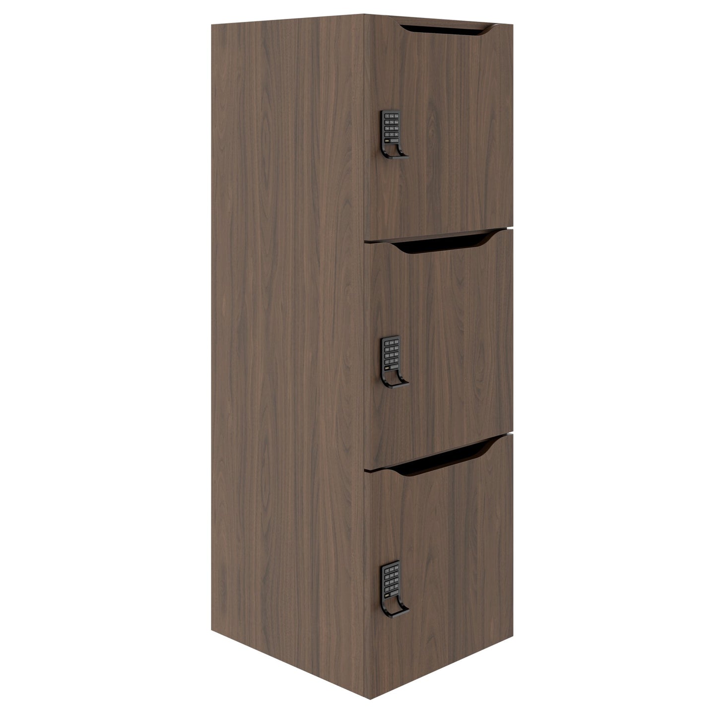 CHOICE Spind | 450 x 1370 mm, 2 oder 3 Schließfächer, Nussbaum