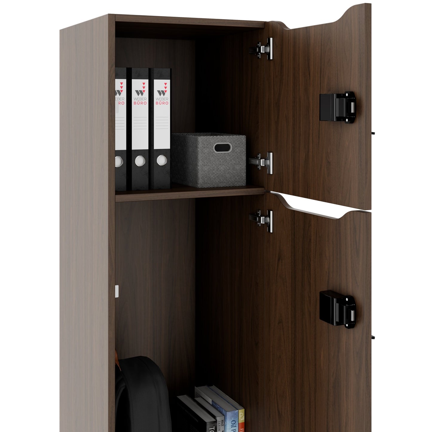 CHOICE Spind | 450 x 1370 mm, 2 oder 3 Schließfächer, Nussbaum