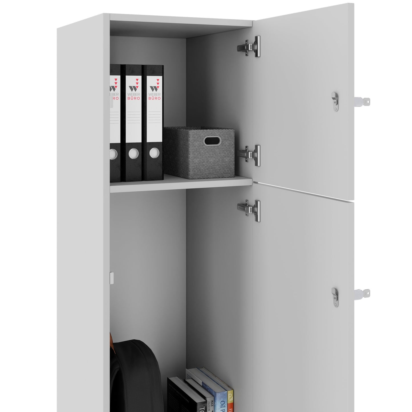 Armadietto CHOICE | 450 x 1370 mm, 2 o 3 scomparti, grigio perla