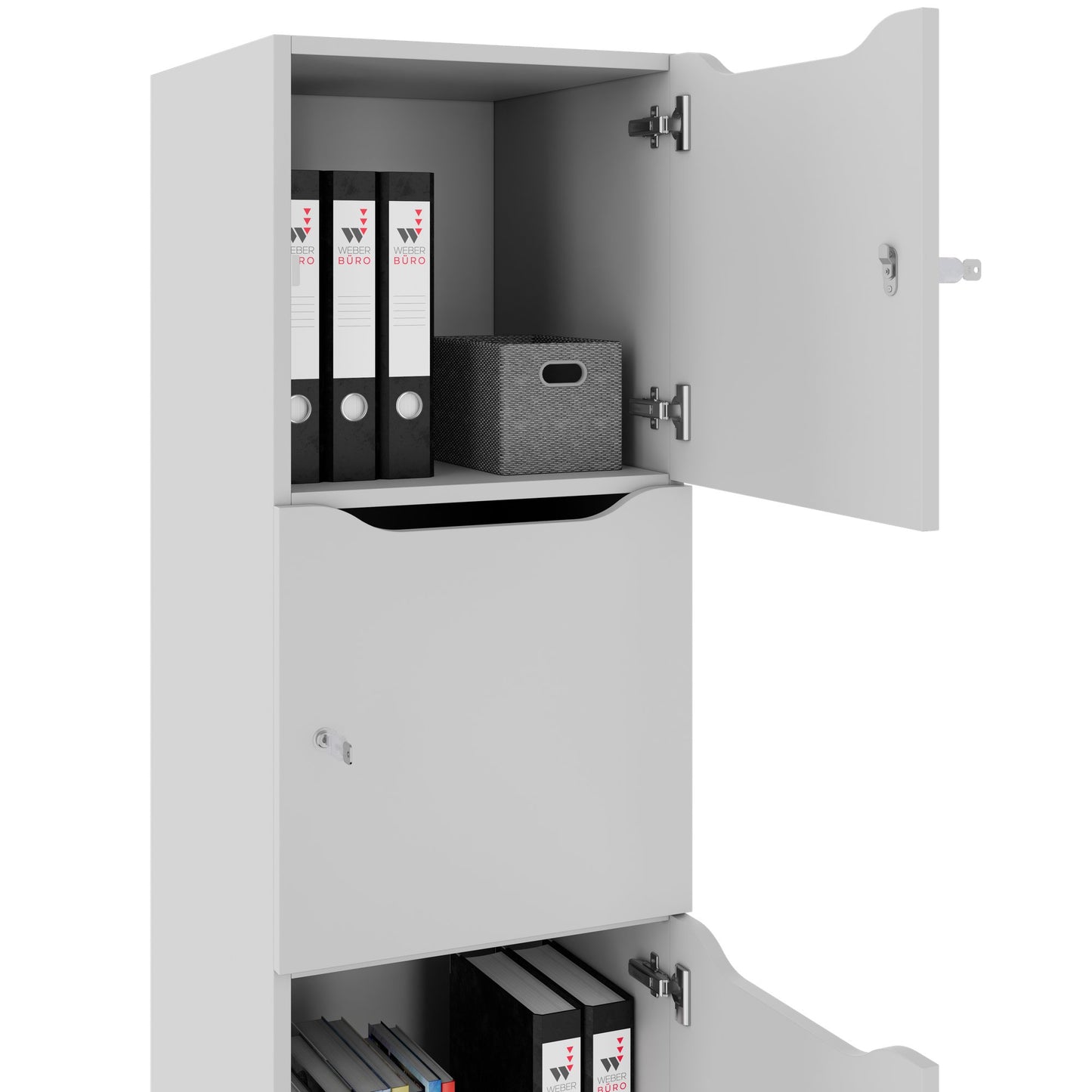 Armadietto CHOICE | 450 x 1370 mm, 2 o 3 scomparti, grigio perla