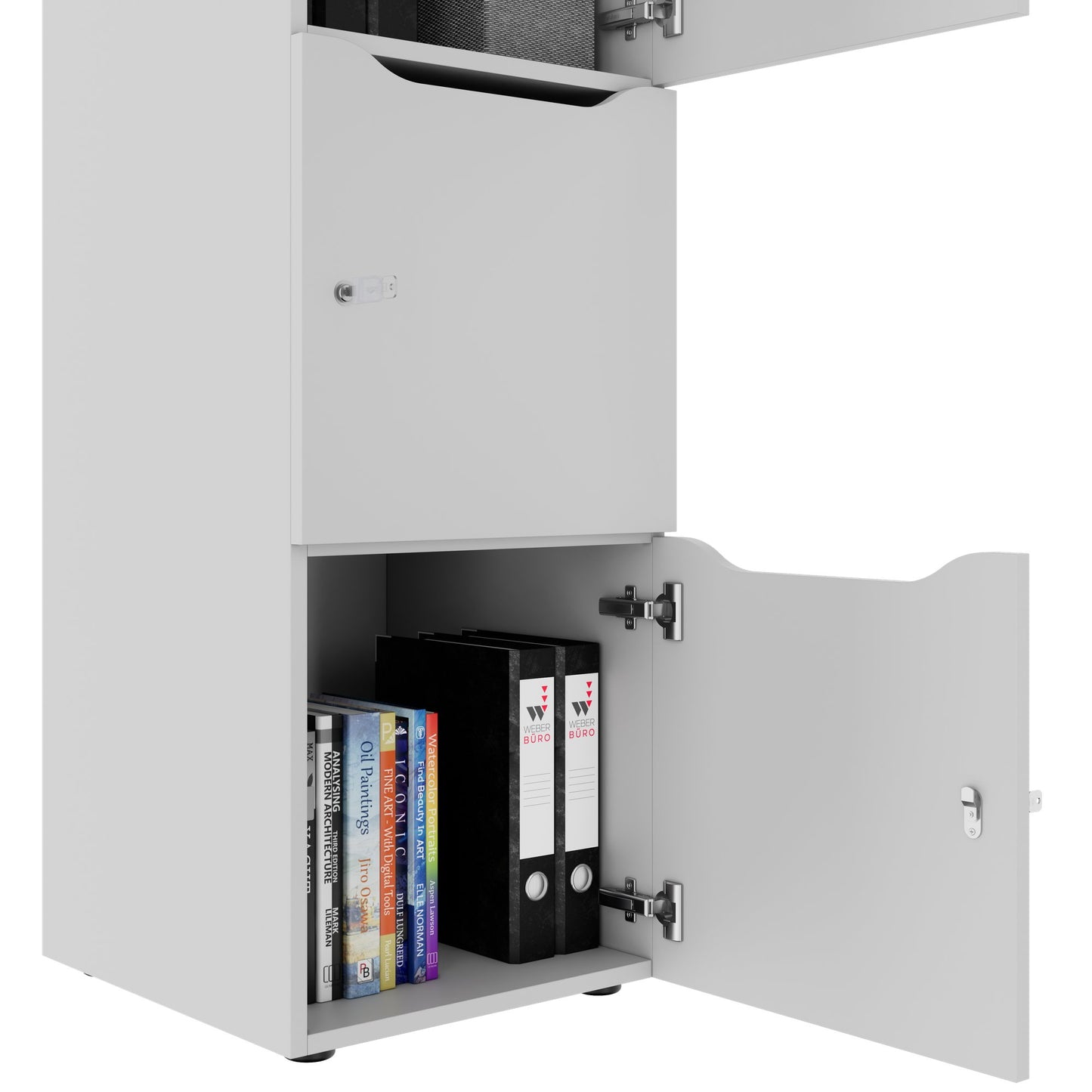 Armadietto CHOICE | 450 x 1370 mm, 2 o 3 scomparti, grigio perla