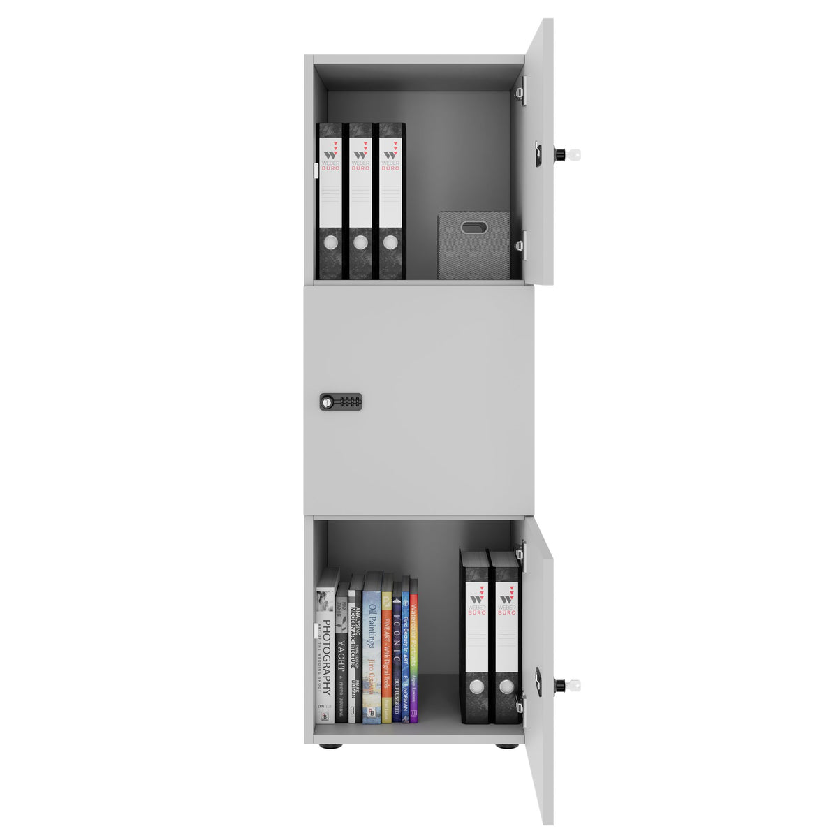 Armoire CHOICE | 450 x 1370 mm, 2 ou 3 casiers, gris perle - 2 Lightbox Main Image