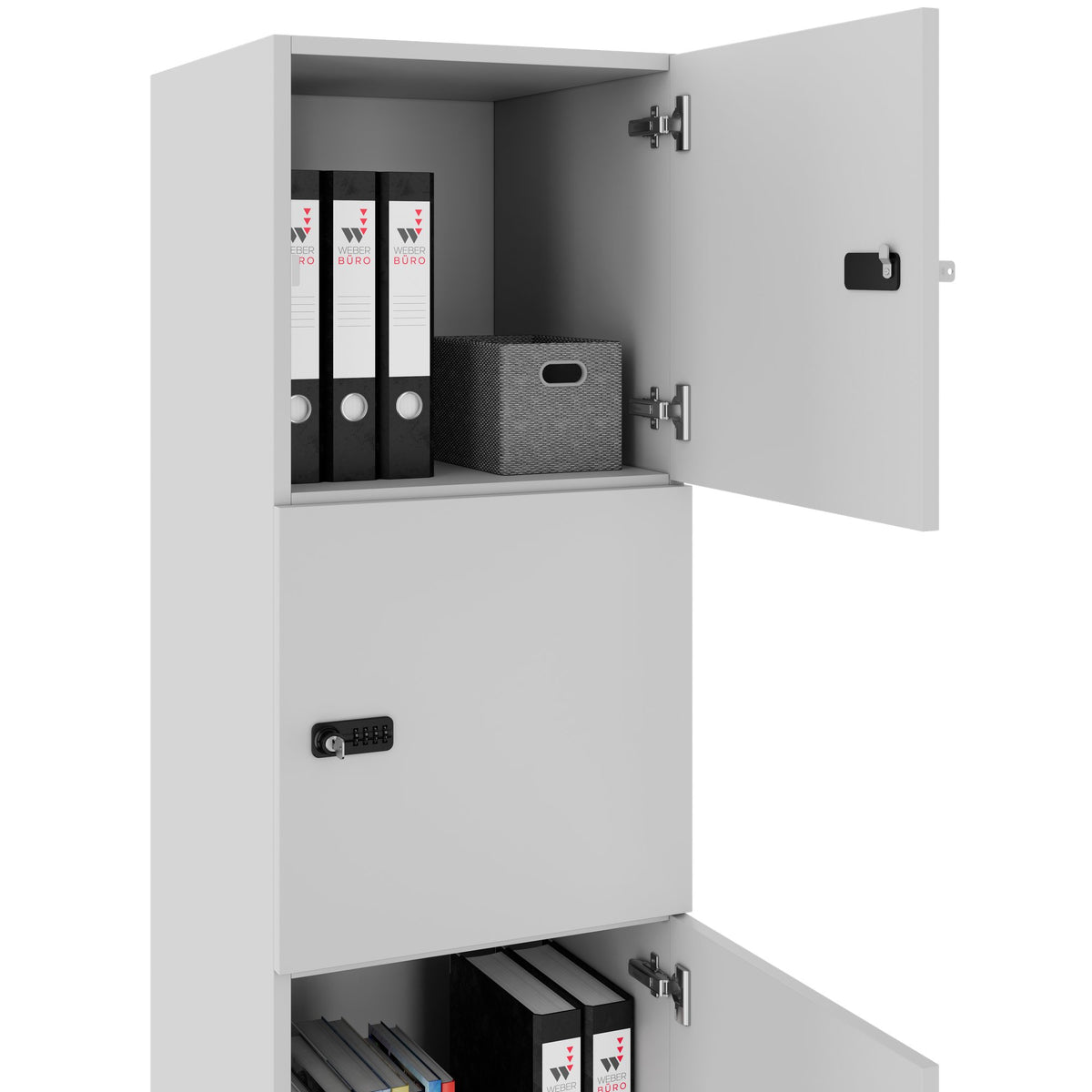 Armoire CHOICE | 450 x 1370 mm, 2 ou 3 casiers, gris perle - 4 Lightbox Main Image
