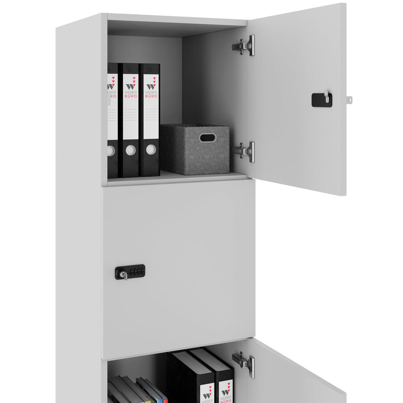 Armoire CHOICE | 450 x 1370 mm, 2 ou 3 casiers, gris perle - 4 Main Image