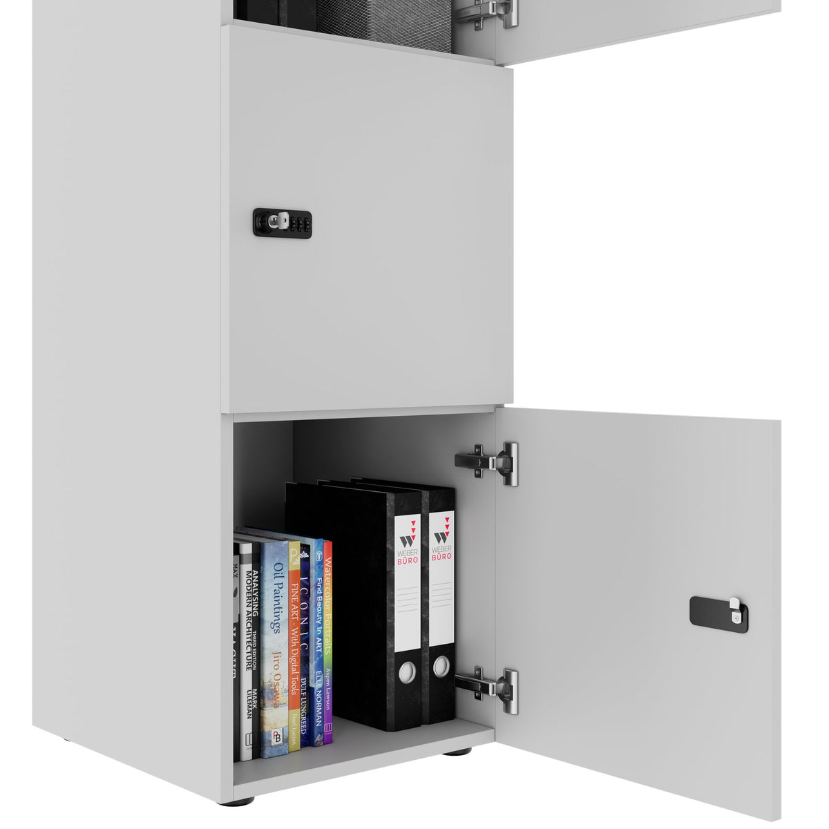 Armoire CHOICE | 450 x 1370 mm, 2 ou 3 casiers, gris perle - 5 Lightbox Main Image