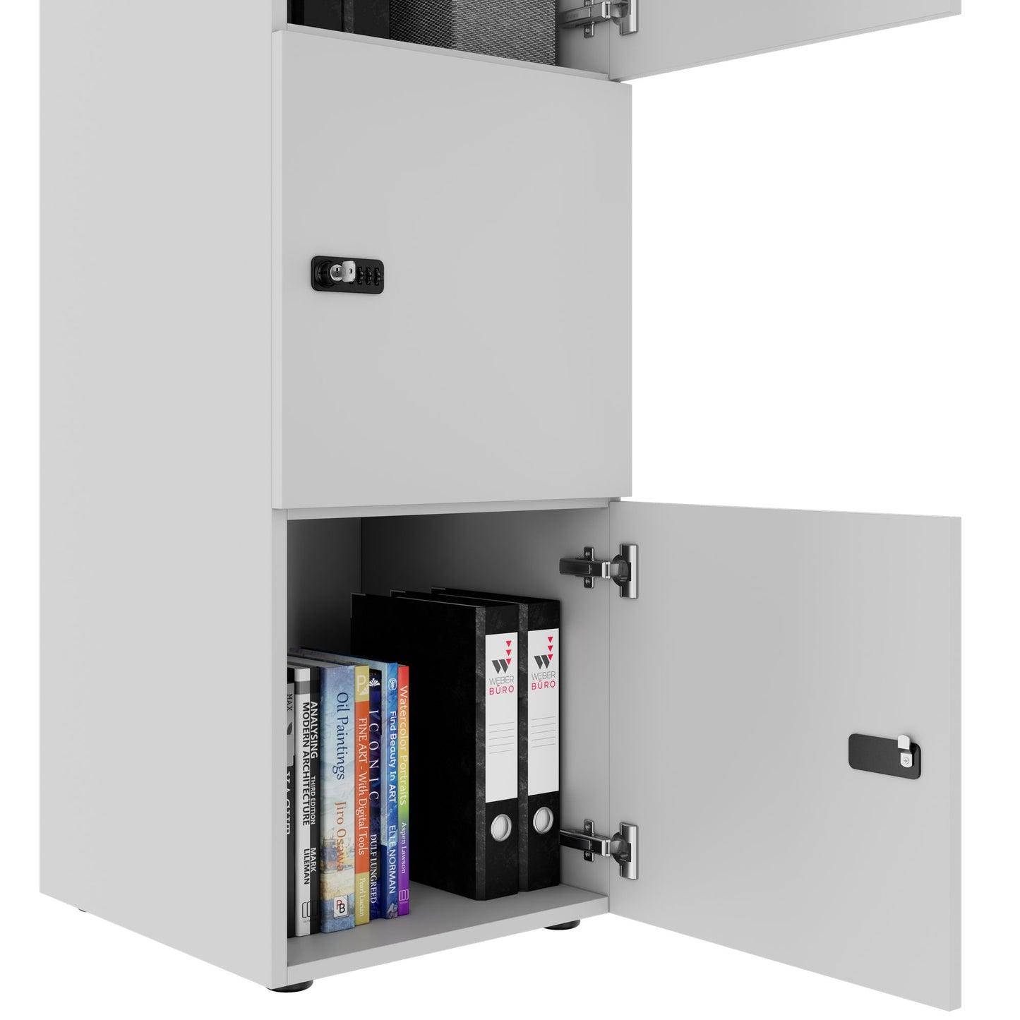 Armadietto CHOICE | 450 x 1370 mm, 2 o 3 scomparti, grigio perla