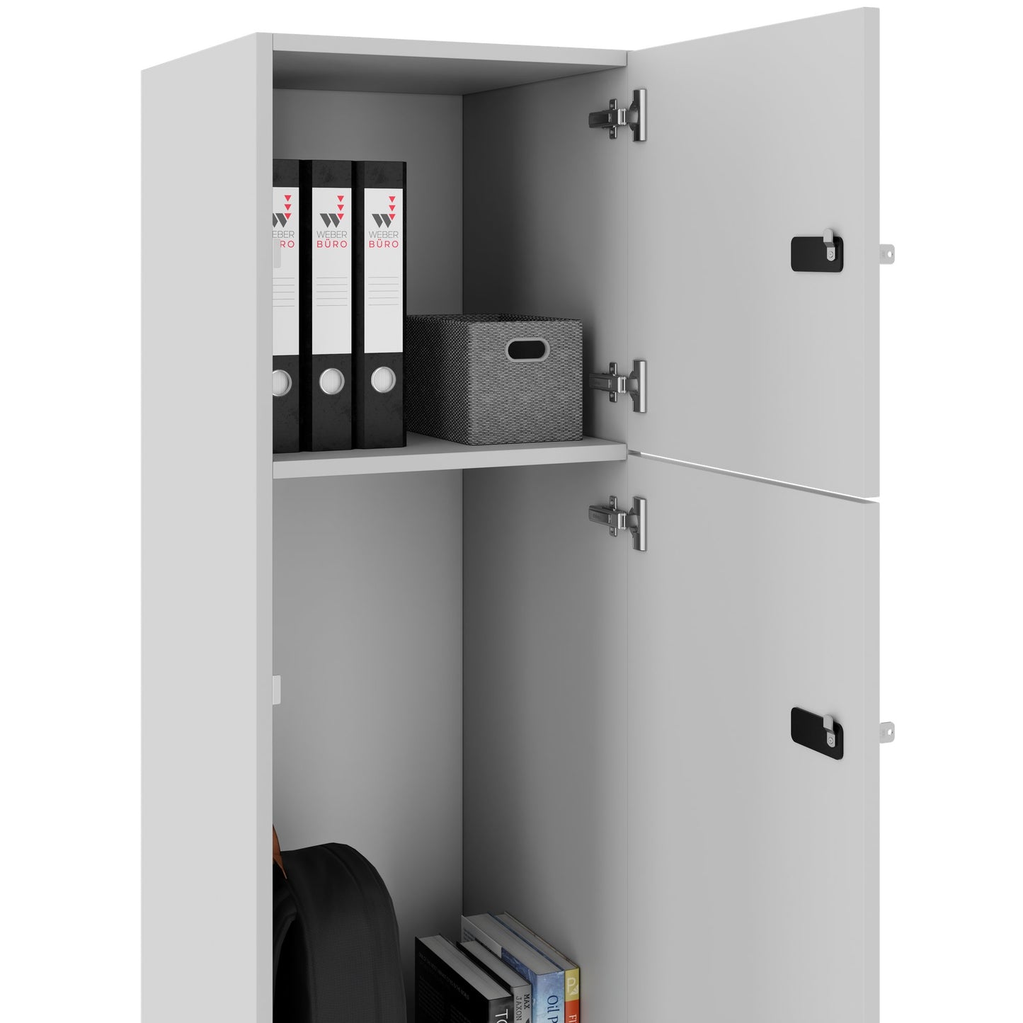 Armadietto CHOICE | 450 x 1370 mm, 2 o 3 scomparti, grigio perla